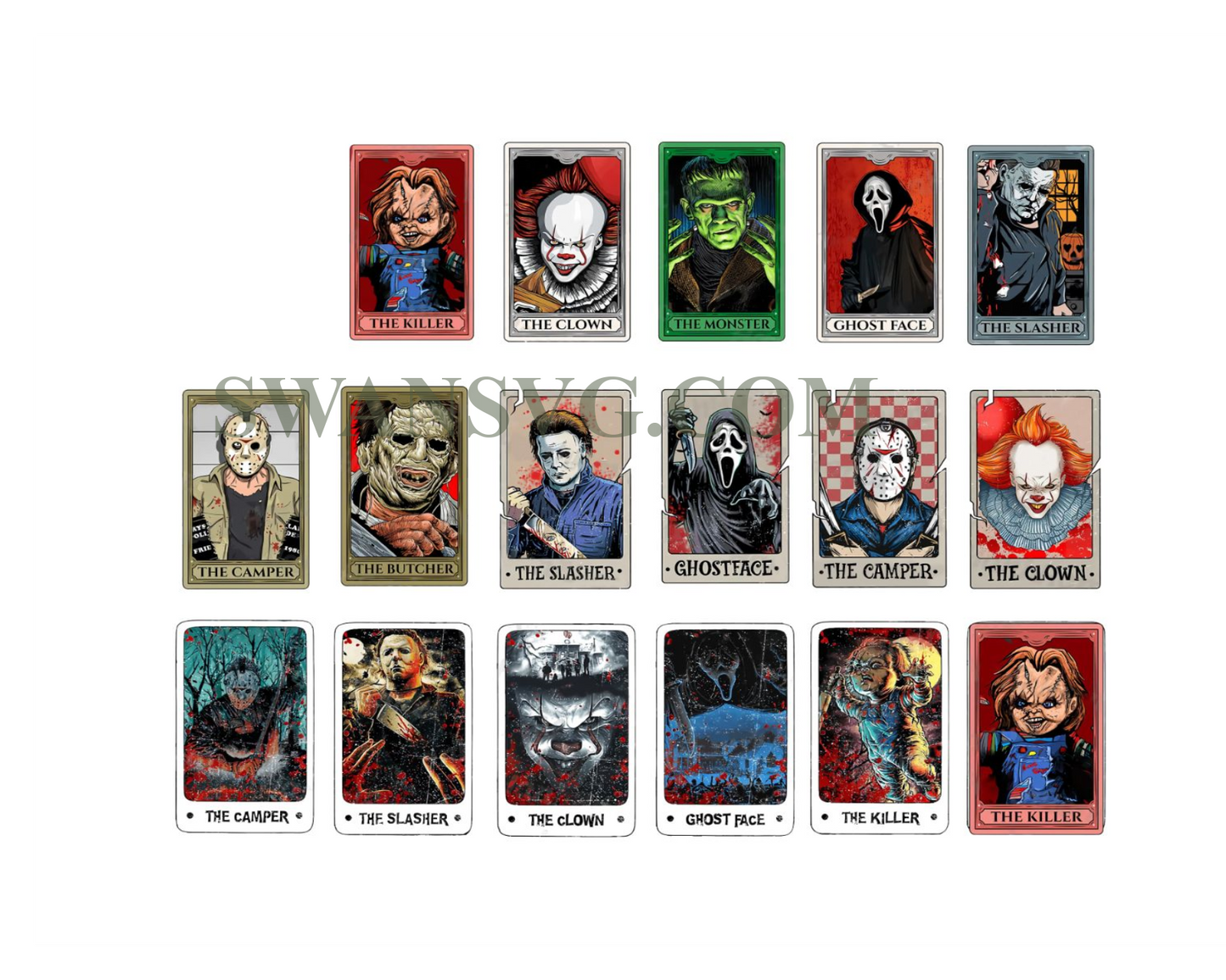 Bundle Halloween Tarot Card, Horror Tarot Card, Tarot Card Png