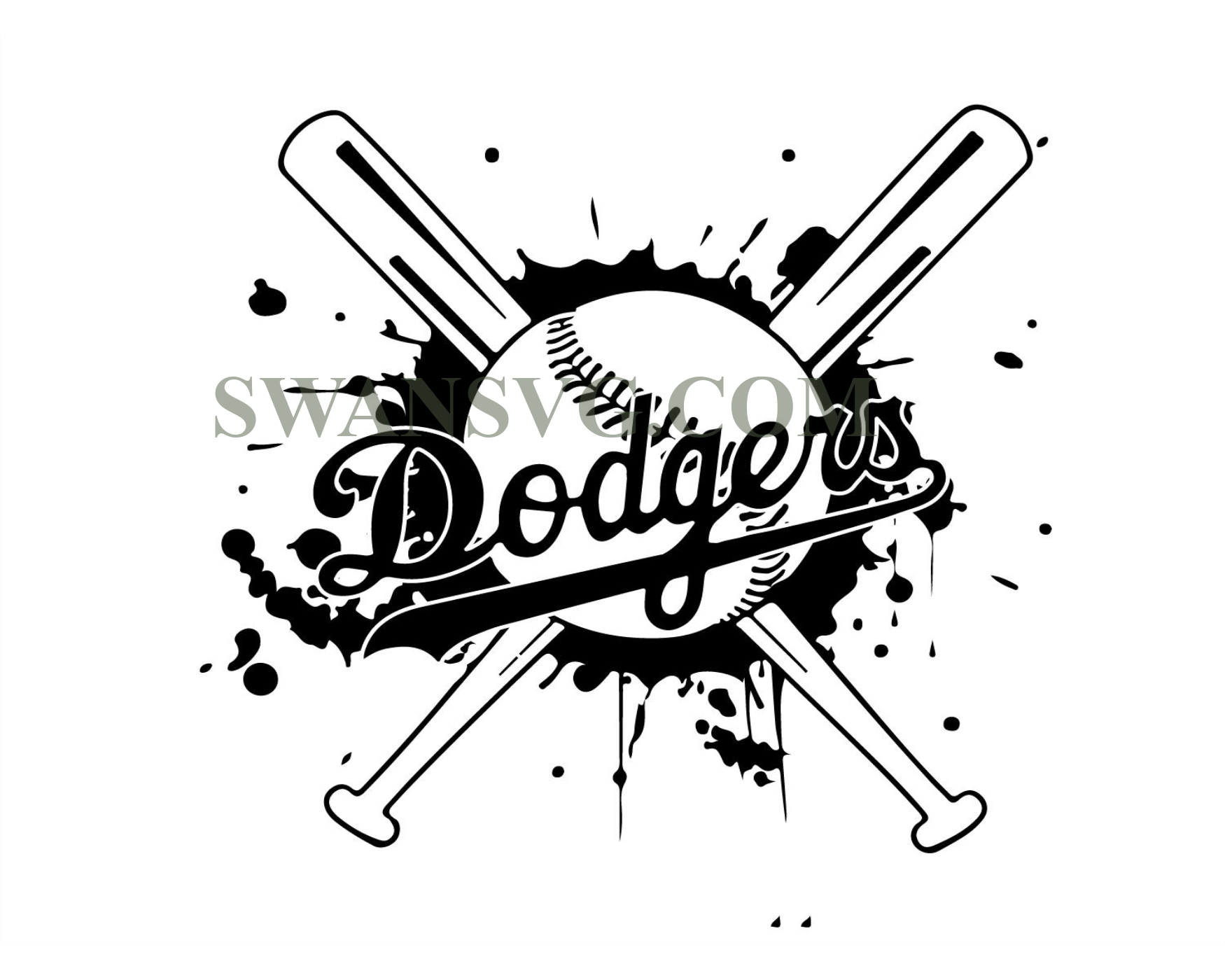 Dodgers Baseball Svg Cutting File Download Swansvg 2928