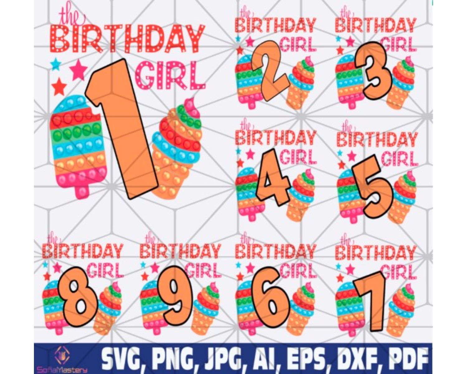 Pop It Birthday Girl Png Sublimation Birthday Girl Png Birthday Quee