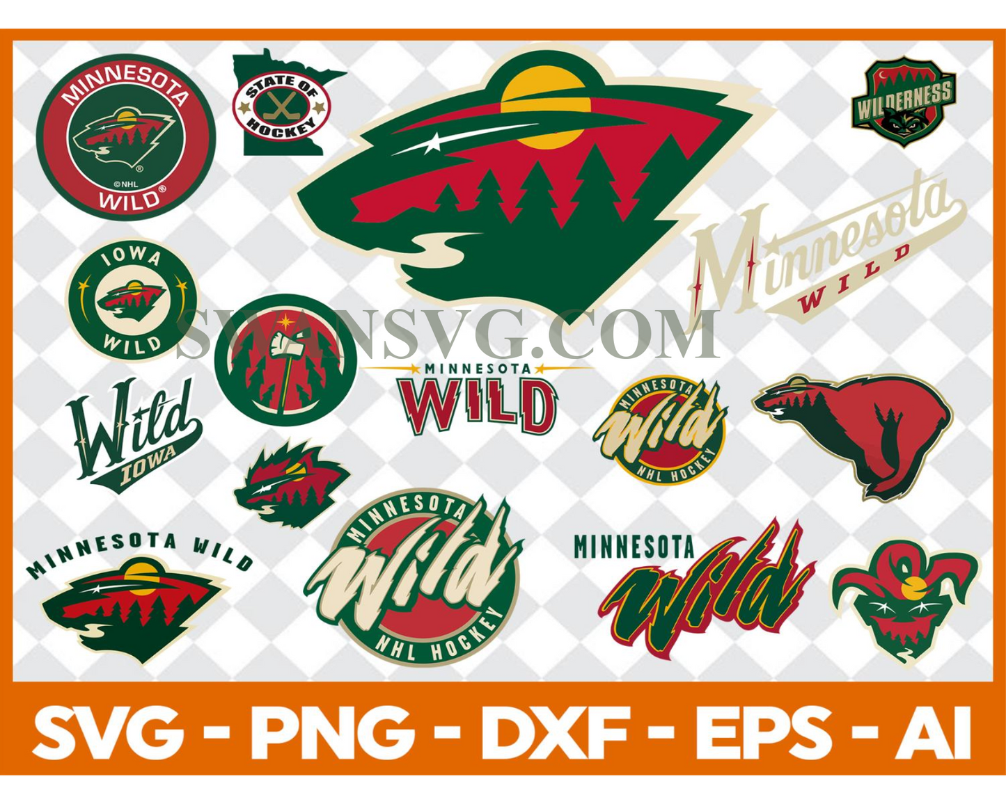 Minnesota Wild Bundle Svg, Bundle NHL Hockey Svg, NHL HOCKEY Svg