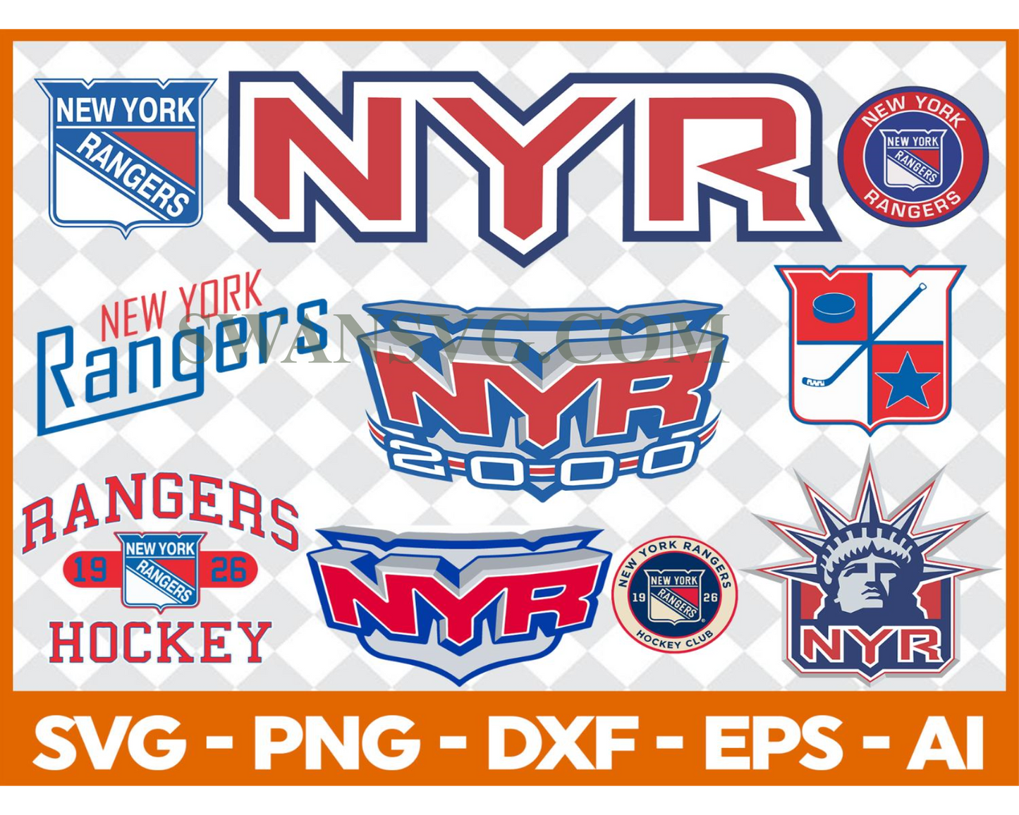 New York Rangers Bundle Svg, Bundle NHL Hockey Svg, NHL HOCKEY Svg