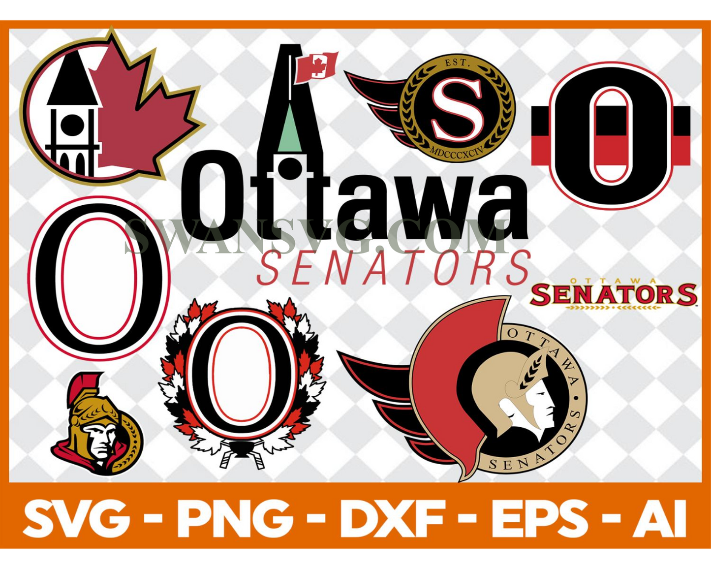 Ottawa Senators Bundle Svg, Bundle NHL Hockey Svg, NHL HOCKEY Svg