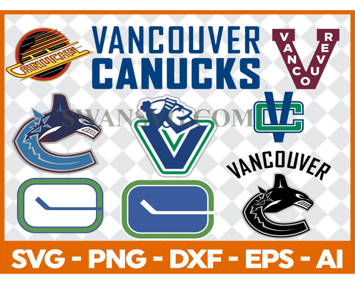 Vancouver Canucks Bundle Svg, Bundle NHL Hockey Svg, NHL HOCKEY Svg