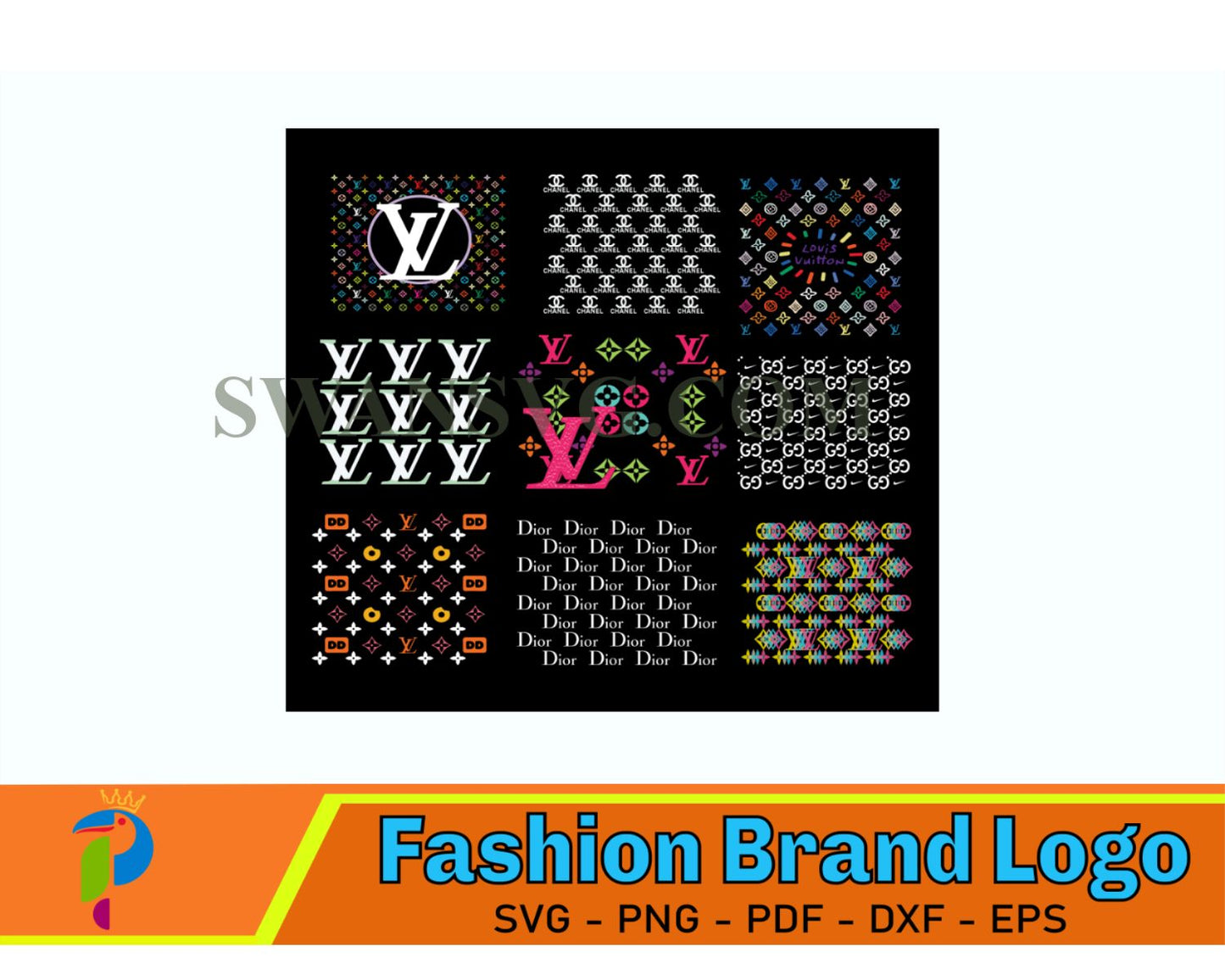 Fashion Brand Logo Svg, Bundle Logo Svg, Brand Logo Svg, Famous Logo