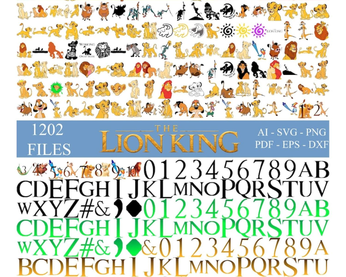 1202 Files Lion King SVG Bundle, Simba Svg Files for Cricut, Lion King