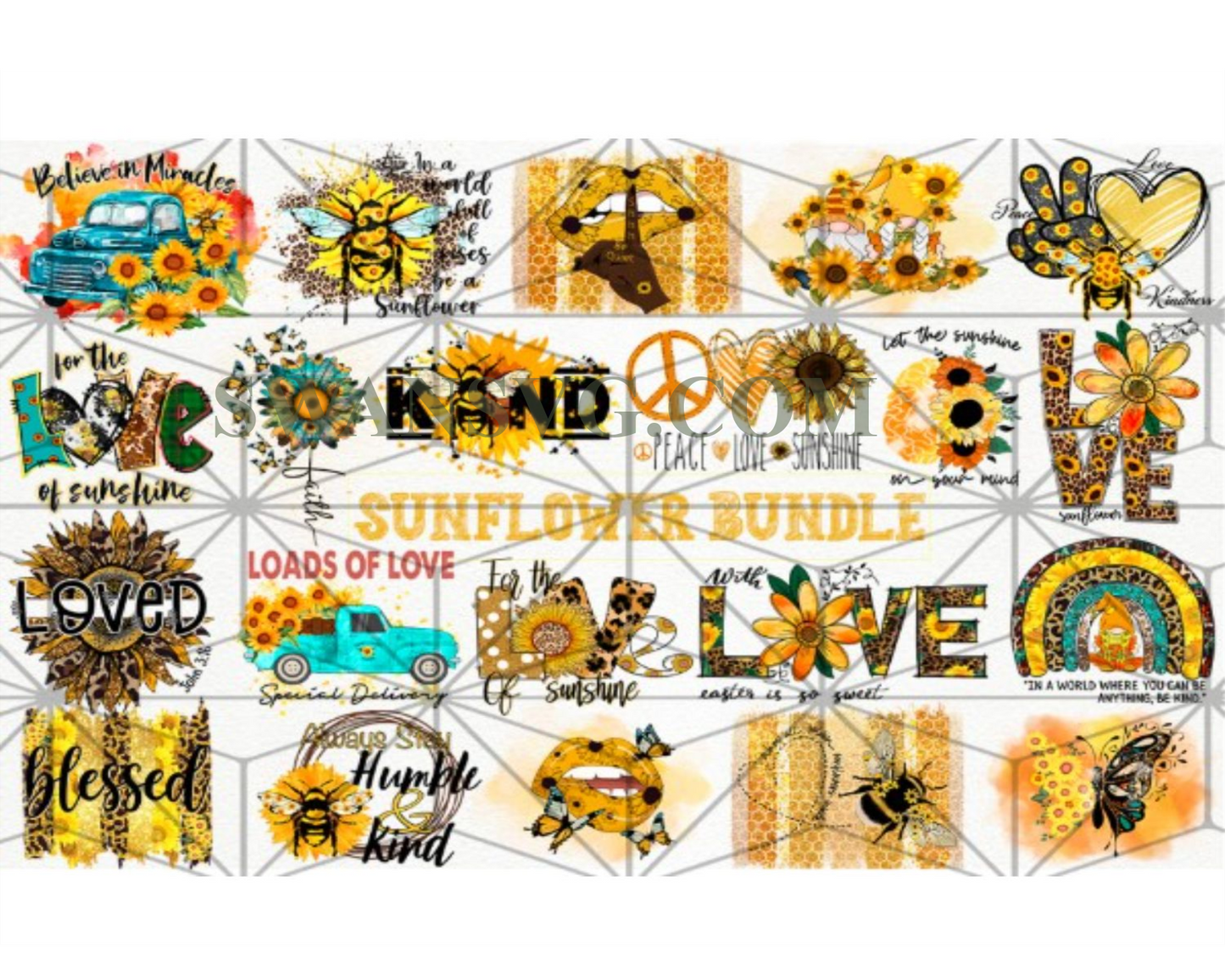 Sunflower Sublimation Bundle, Sunflowers Butterfly, Be Kind Bundle