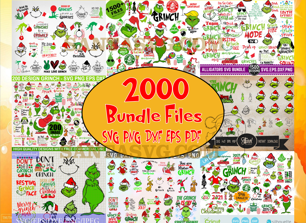 2000 Bundle Grinch Svg, Christmas Svg, Grinchmas svg, Grinch face