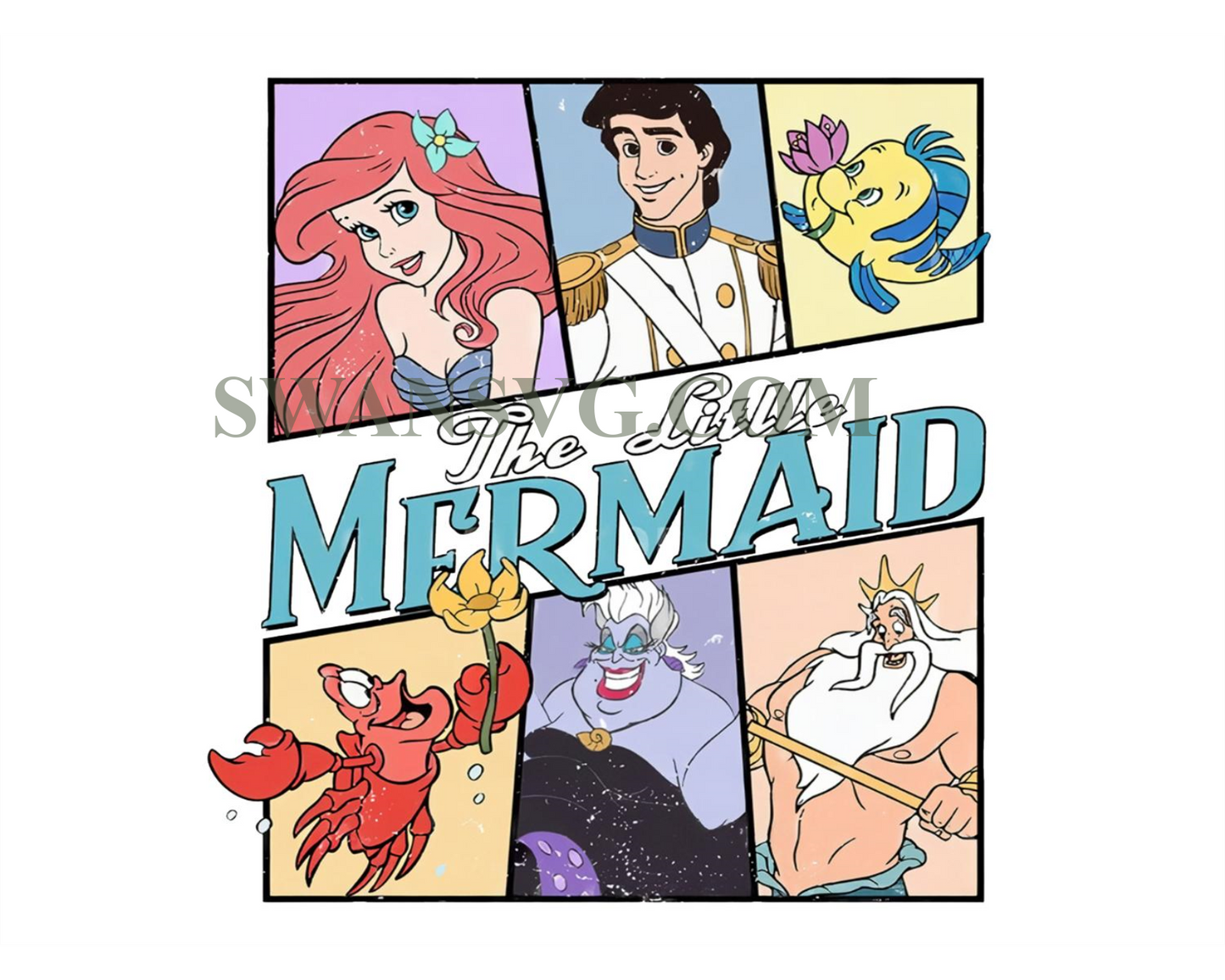 Retro Mermaid Png, Princess Prince Png, Family Vacation Png