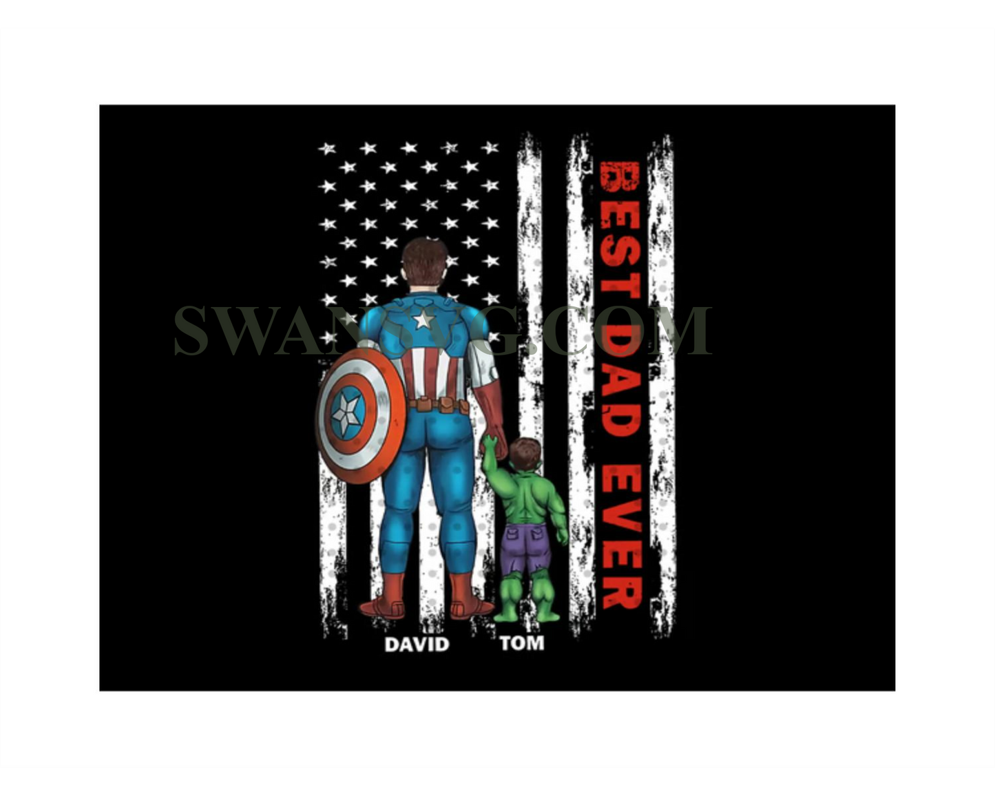 Personalized Best Dad Ever Png, Superhero Png, Hero Dad Png, Fathers