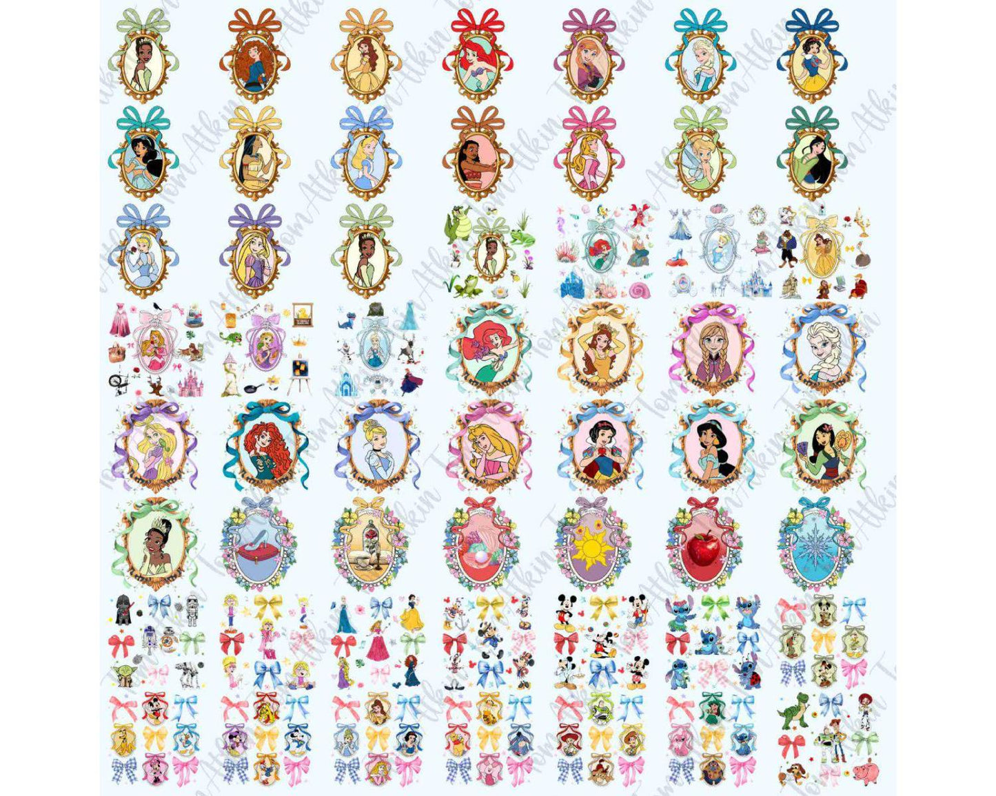 200 Coquette Mirror Princess Png Bundle, Coquette Cartoon Png