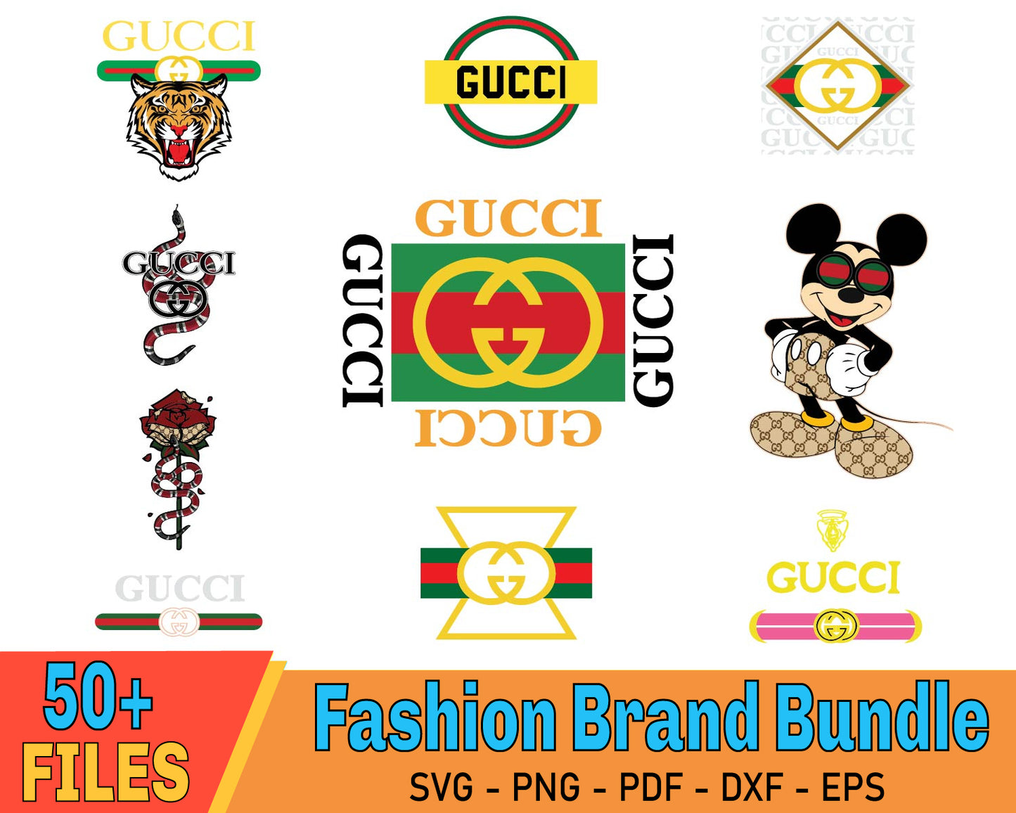 Mickey Logo Bundle Svg, Fashion brand logo svg, Mickey svg