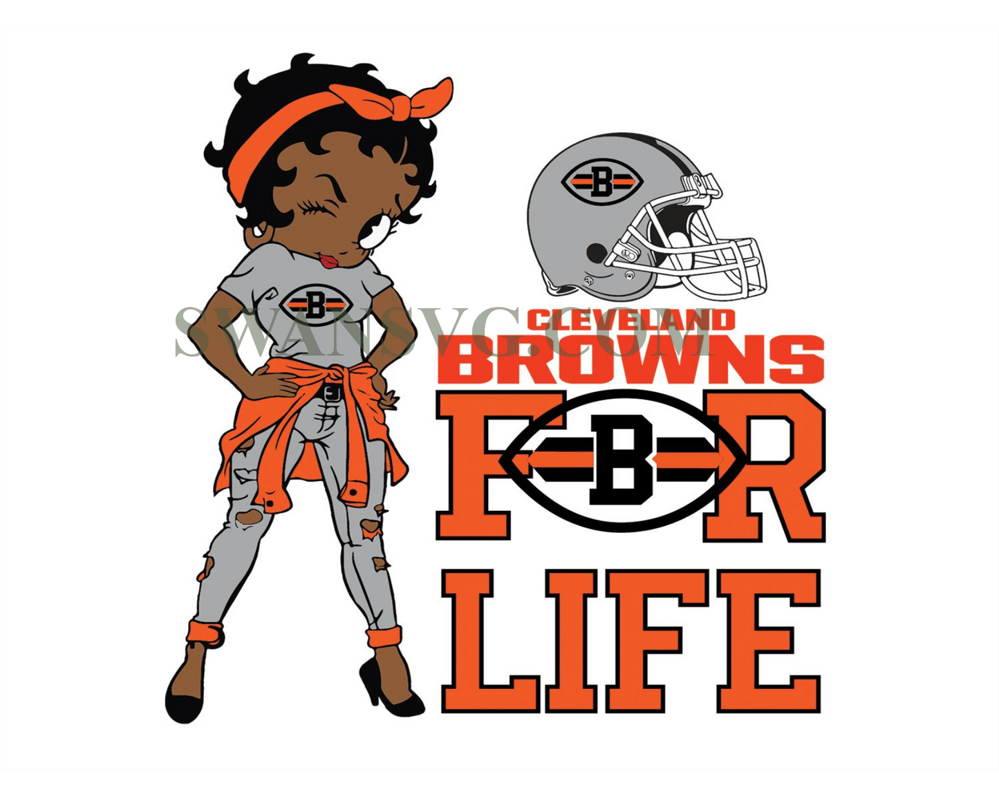 Betty Boop Cleveland Browns Svg Digital File