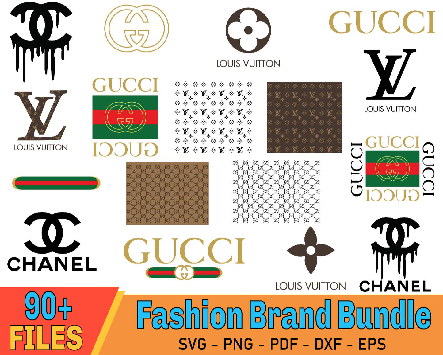 Fashion Brand Logo Svg, Bundle Logo Svg, Brand Logo Svg, Famous Logo