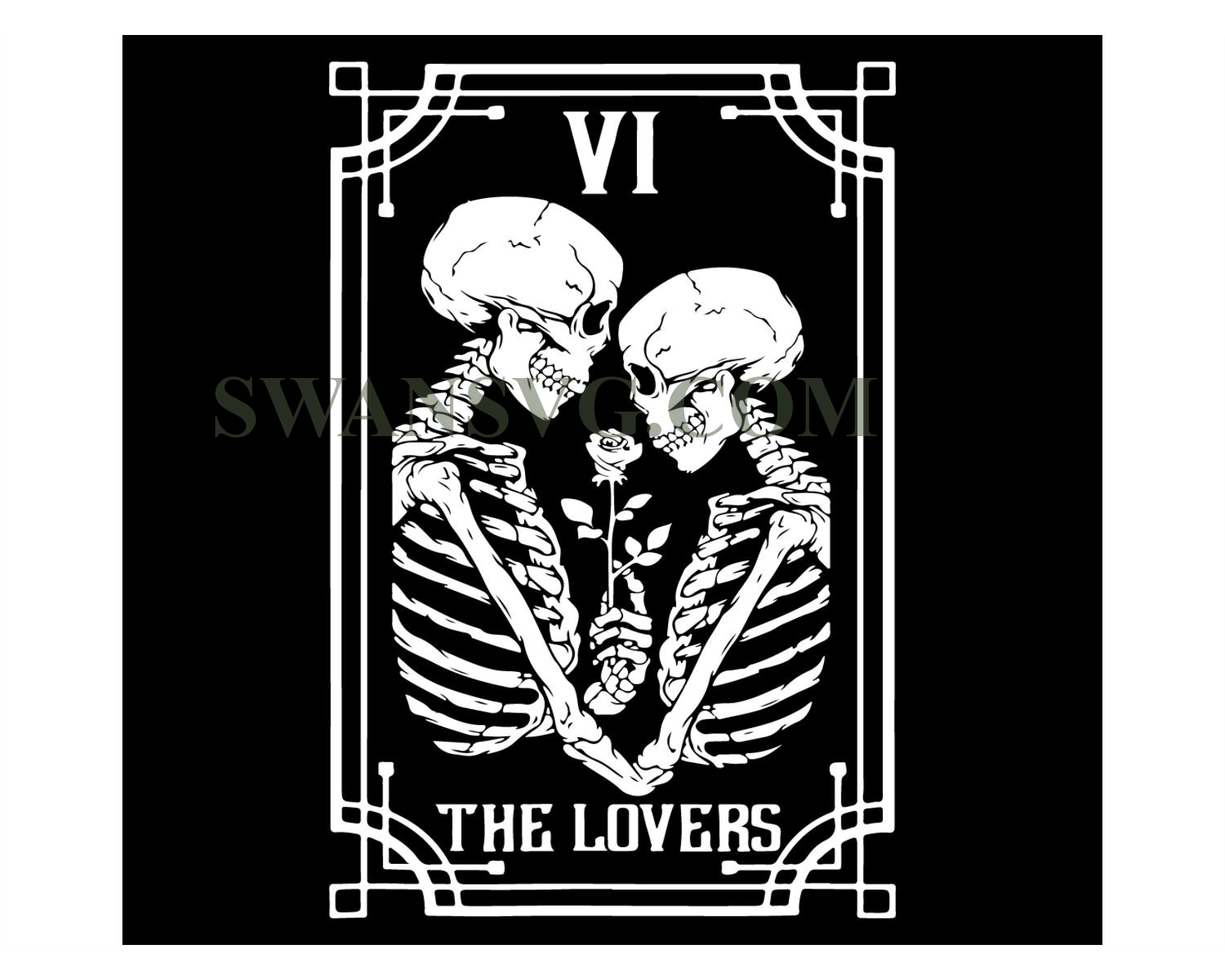 The Lovers Tarot Card Svg, Skeletons Halloween Svg, Skeletons Lovers S