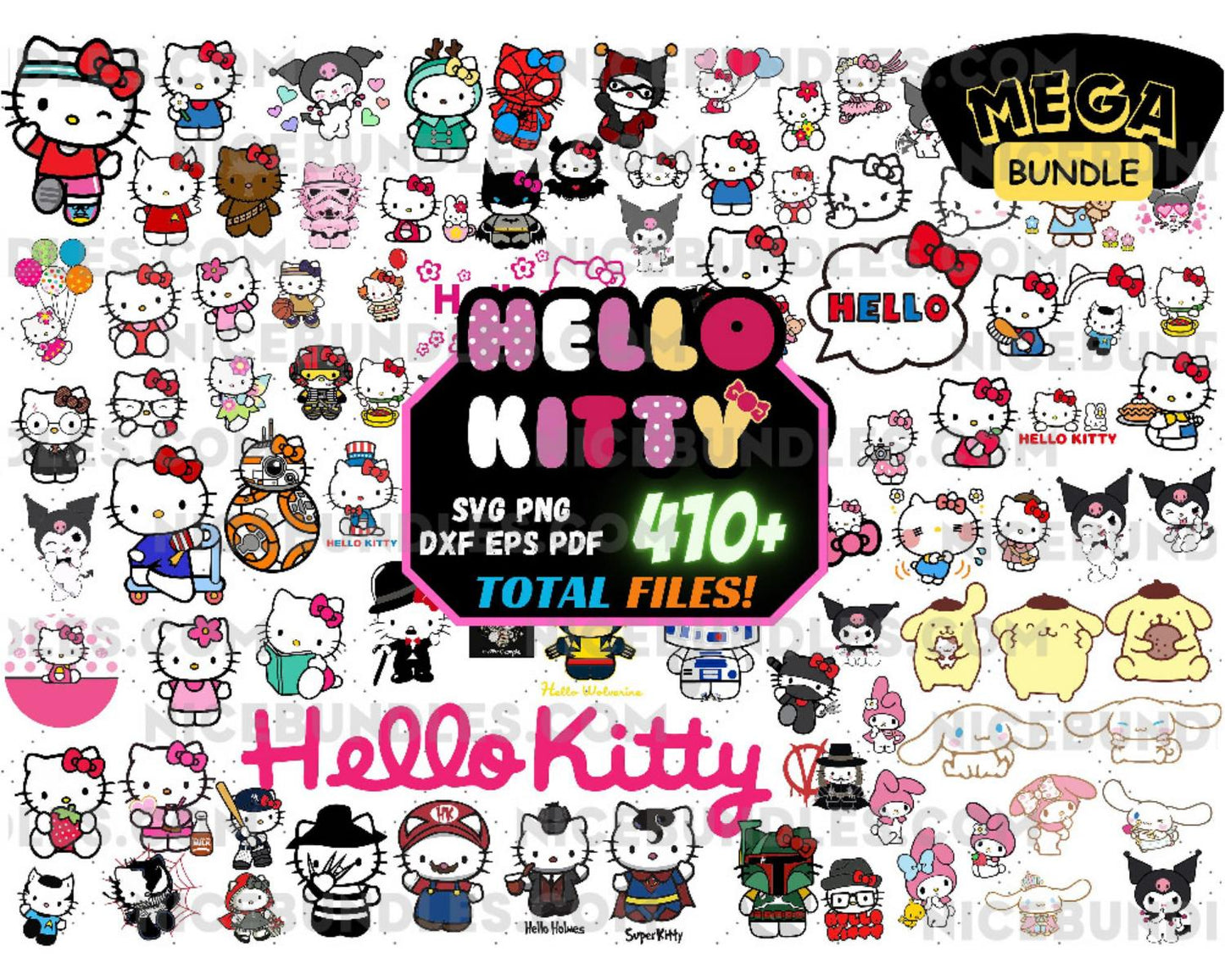 Big Bundle Hello Kitty svg files, Hello Kitty layered svg, Disneyland