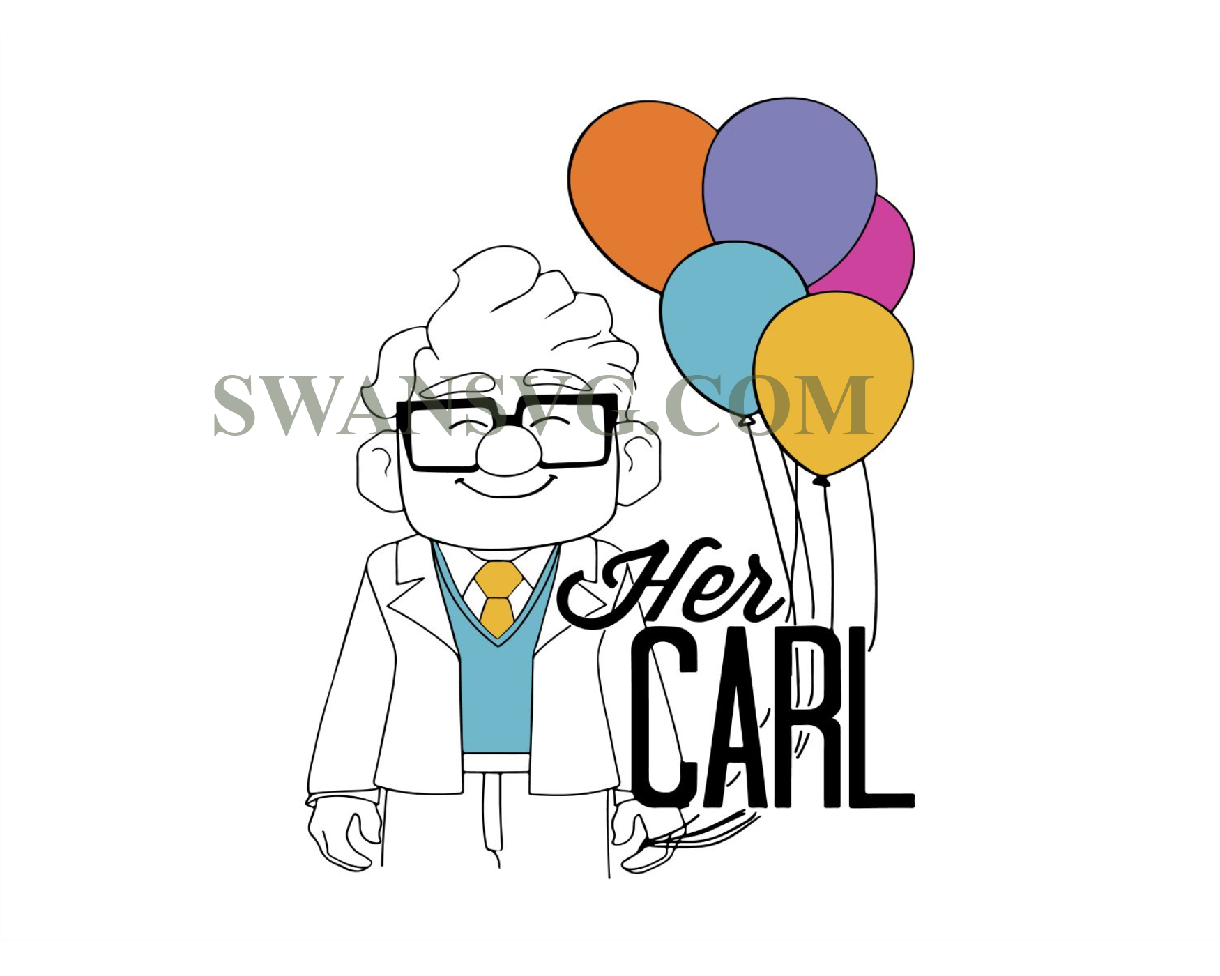 Disney Pixar Up Her Carl Svg Swansvg 1048