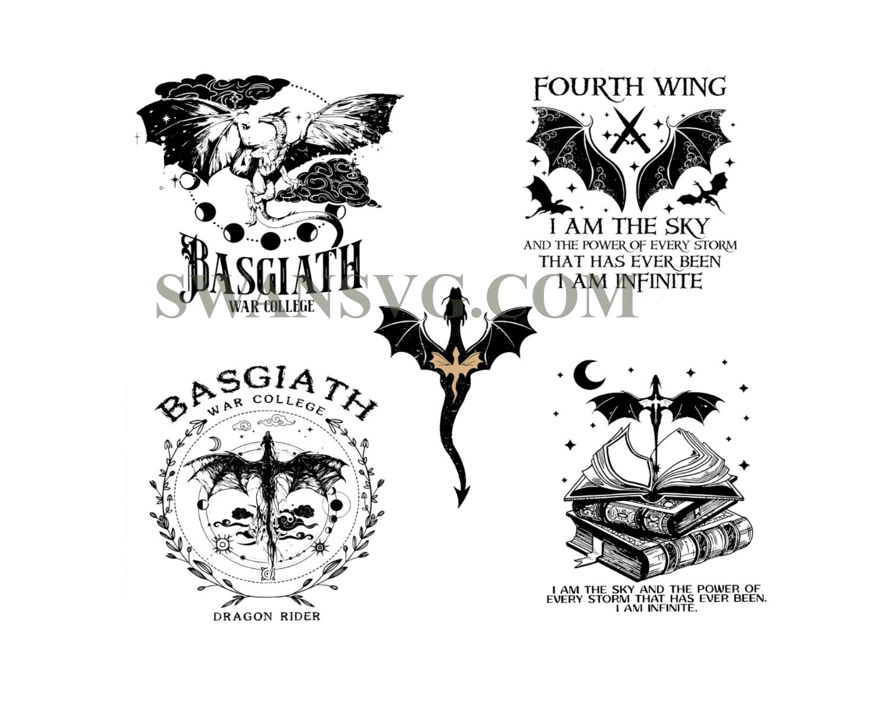 Basgiath Digital File Rebecca Yarros Png Fourth Wing Png Xaden Rior Swansvg 0223