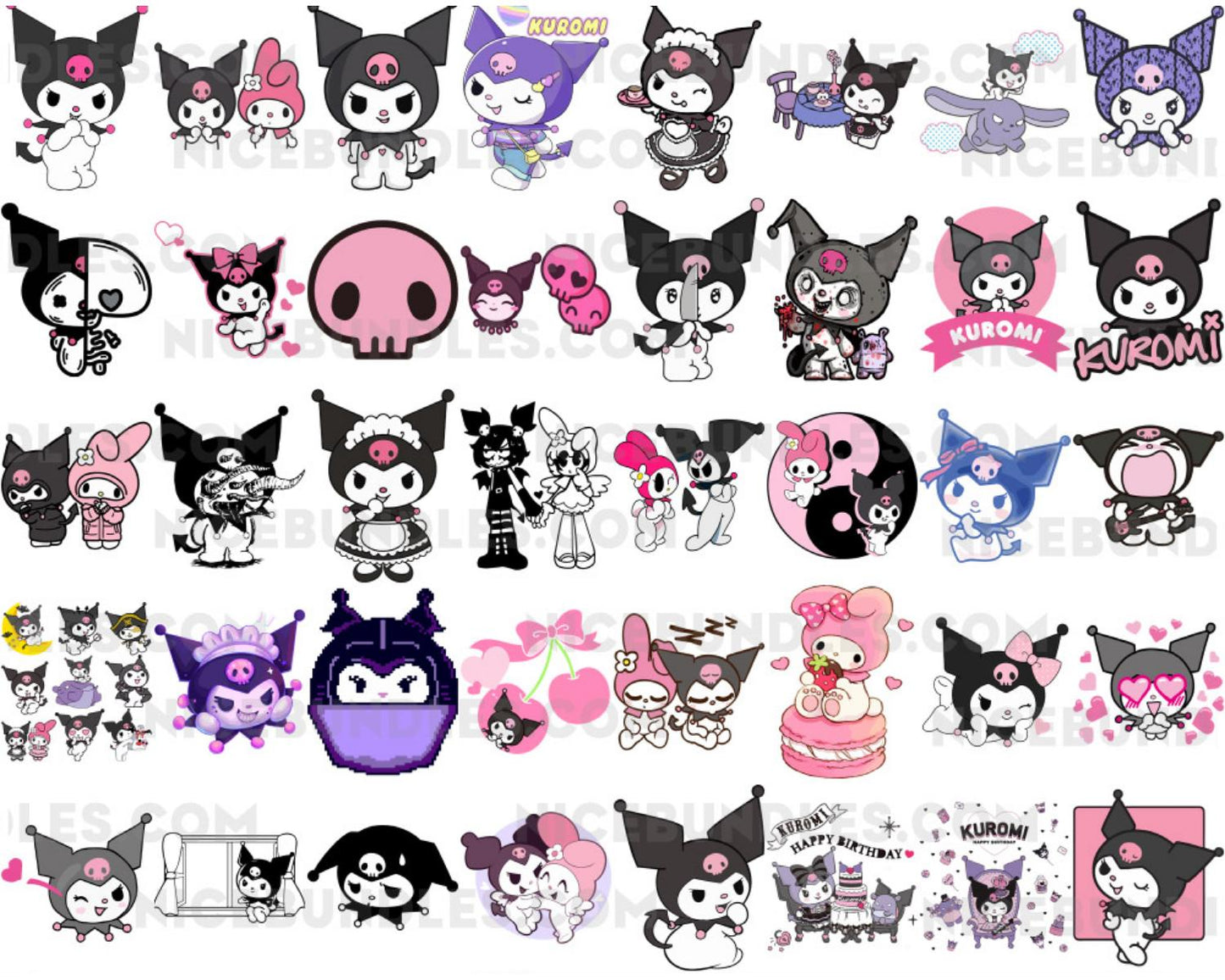 Kawaii Character Collection svg png pdf bundle, Hello Kitty Svg