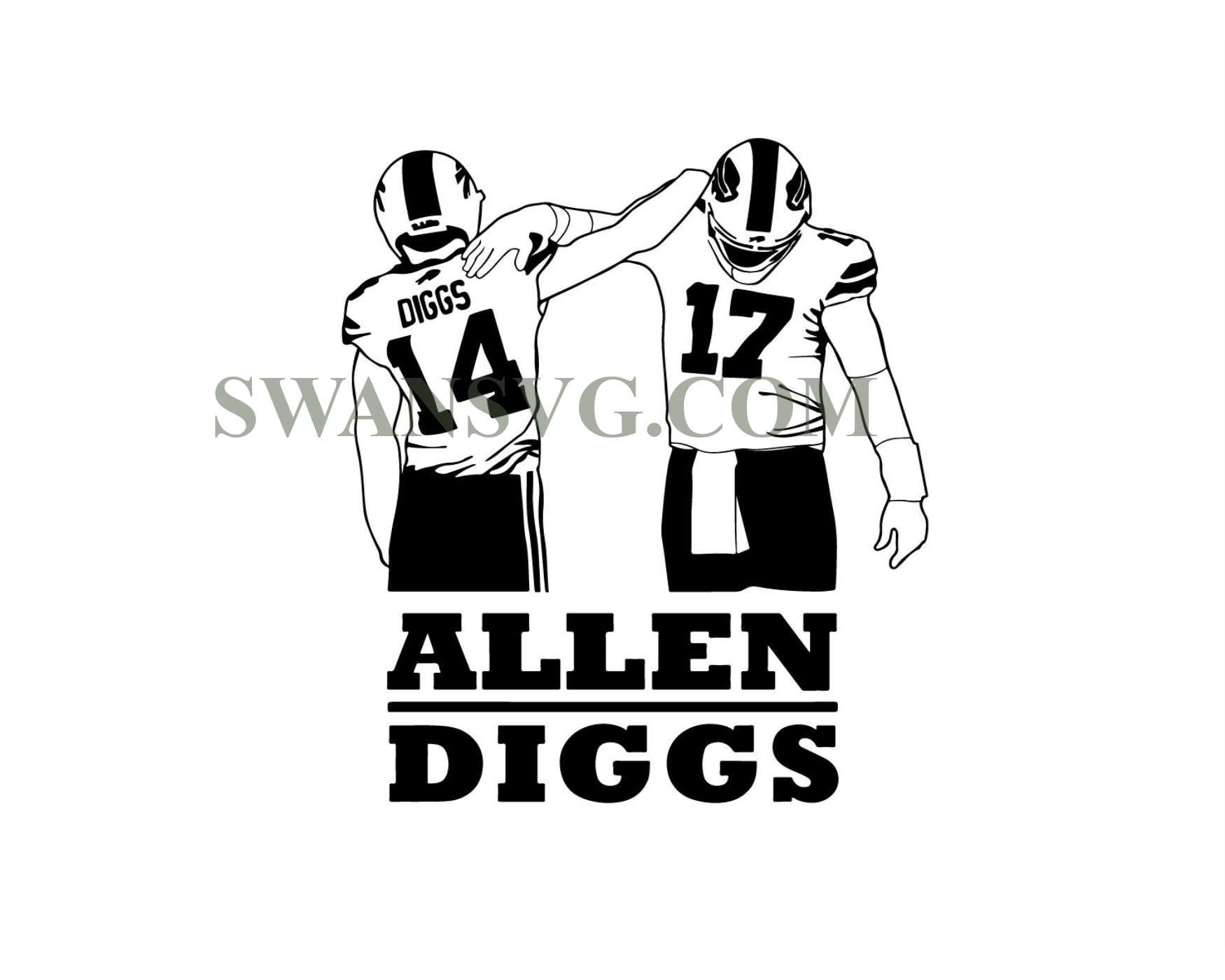 Allen Diggs Svg Josh Allen Buffalo Bills Svg Digital Download Swansvg