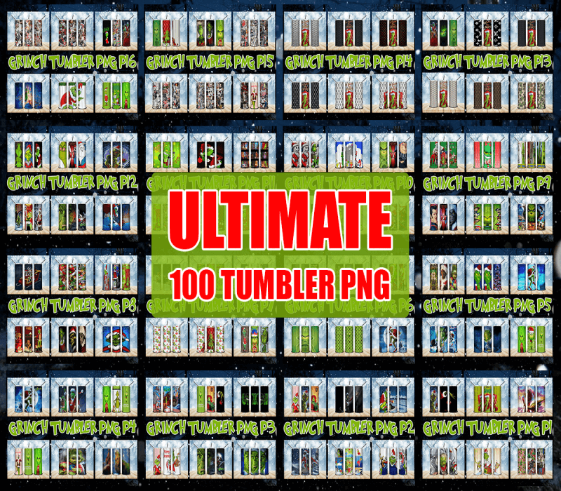 All Bundle 20OZ Grinch Png, Grinch Png, Grinch Tumbler Png