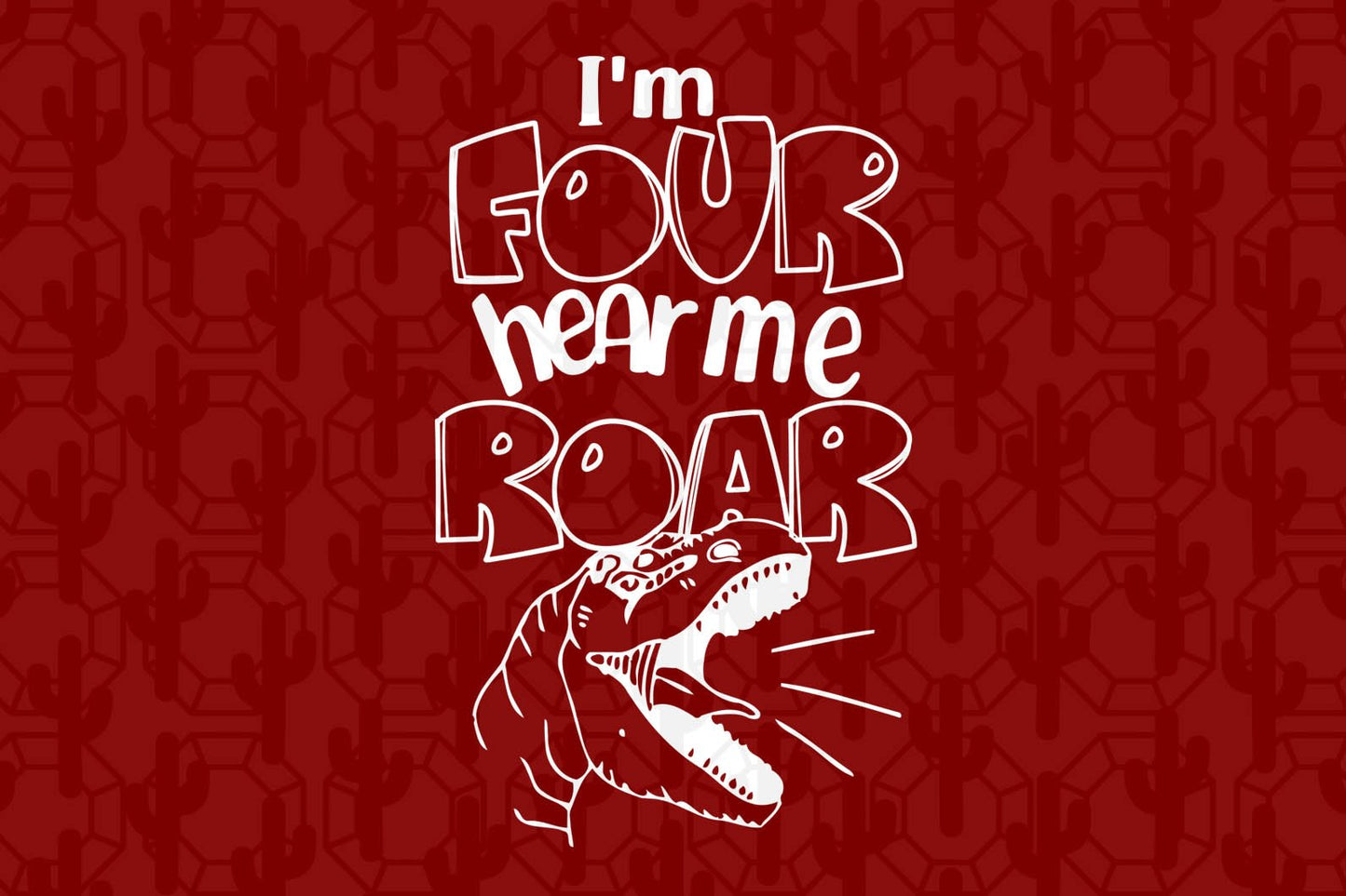 Im four hear me roar svg, 4th birthday party