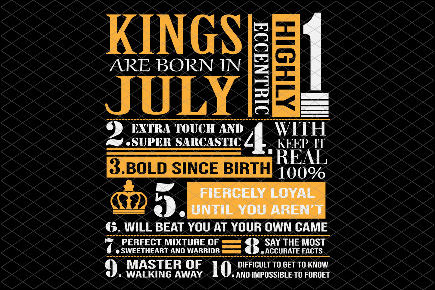 Kings are born in July July girl svg, born in July
