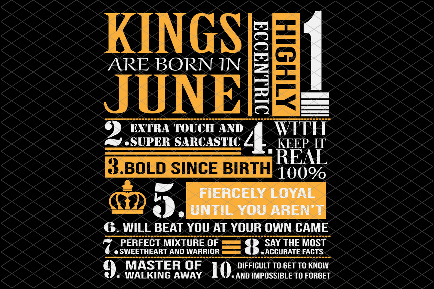 Kings are born in June June girl svg, born in June
