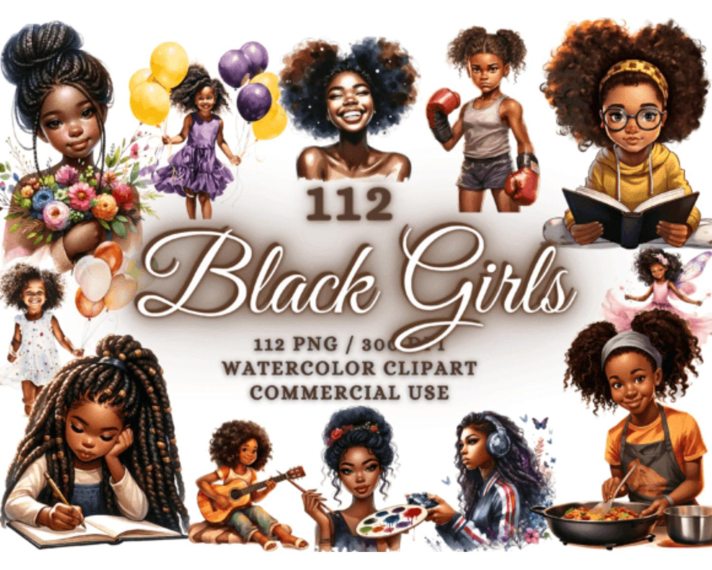 Black Girls Clipart, Black Girl Png