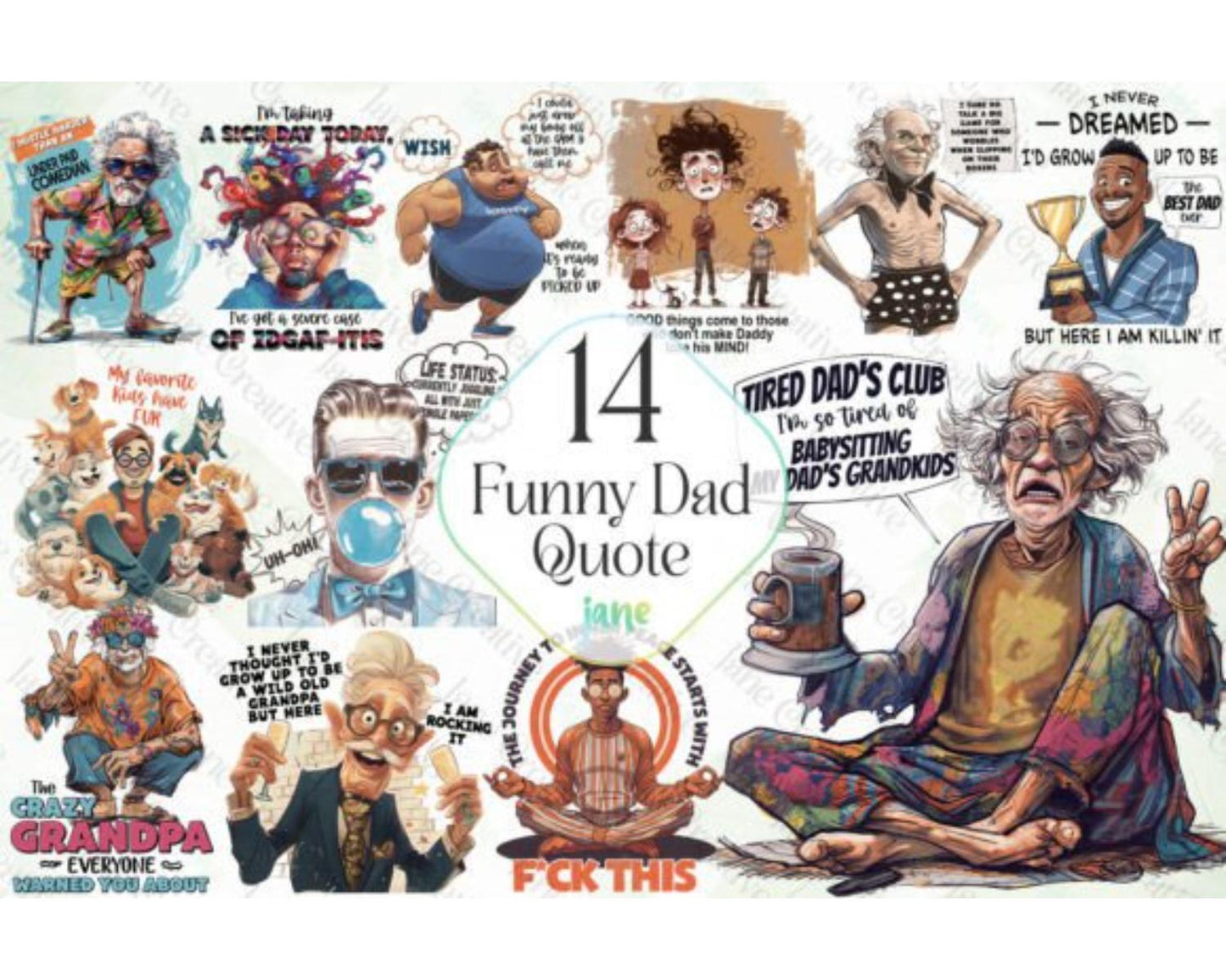 Funny Dad Quote Sublimation Bundle