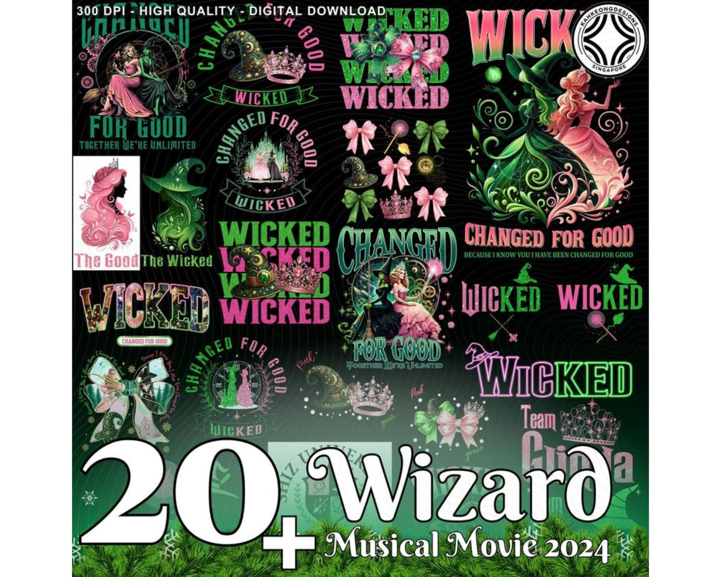 20 Wizard Musical Movie 2024 Png Bundle, Changed For Good Png,Broadway