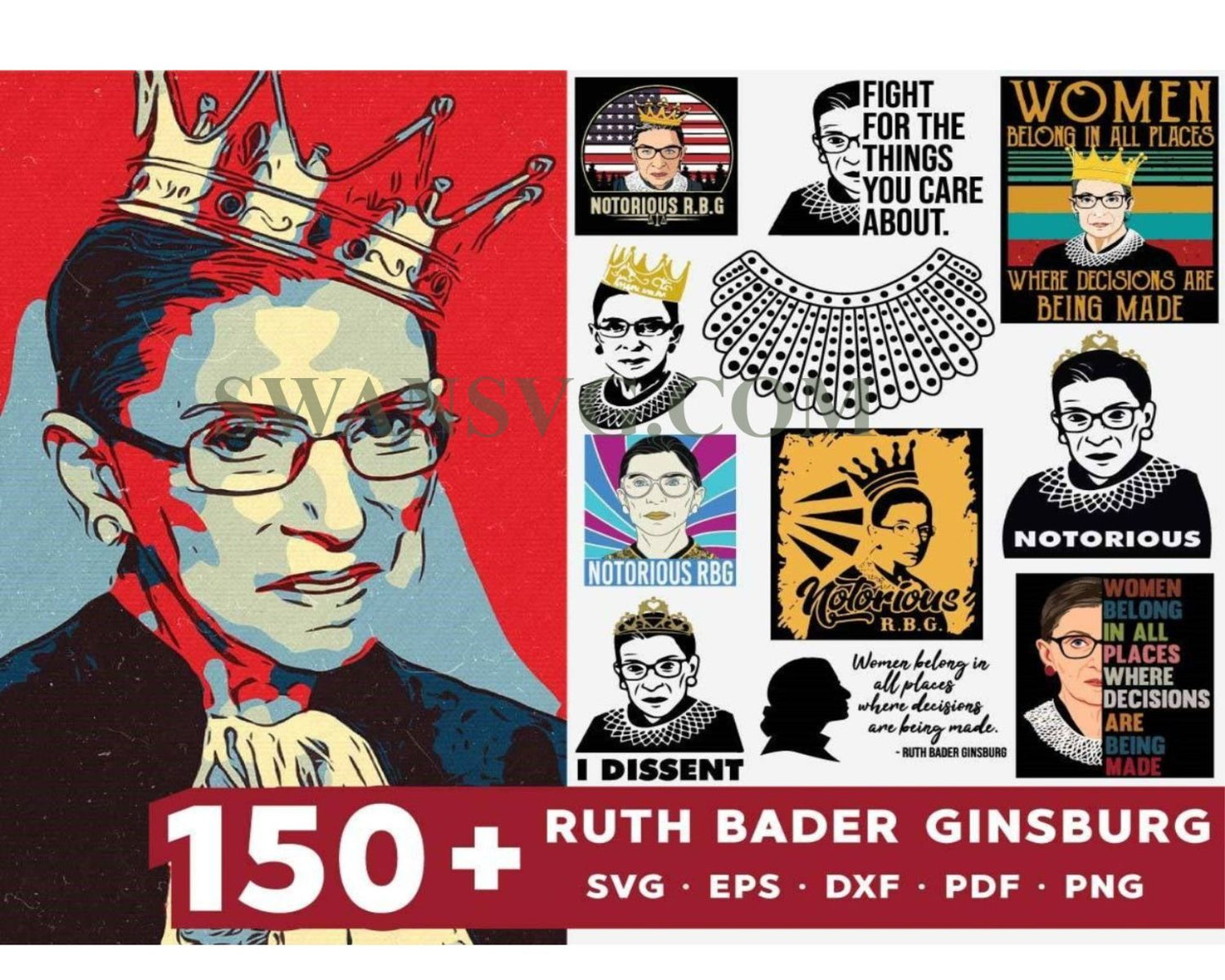 150 Ruth Bader Ginsbugr Svg, Trending Svg, Ruth Bader Svg
