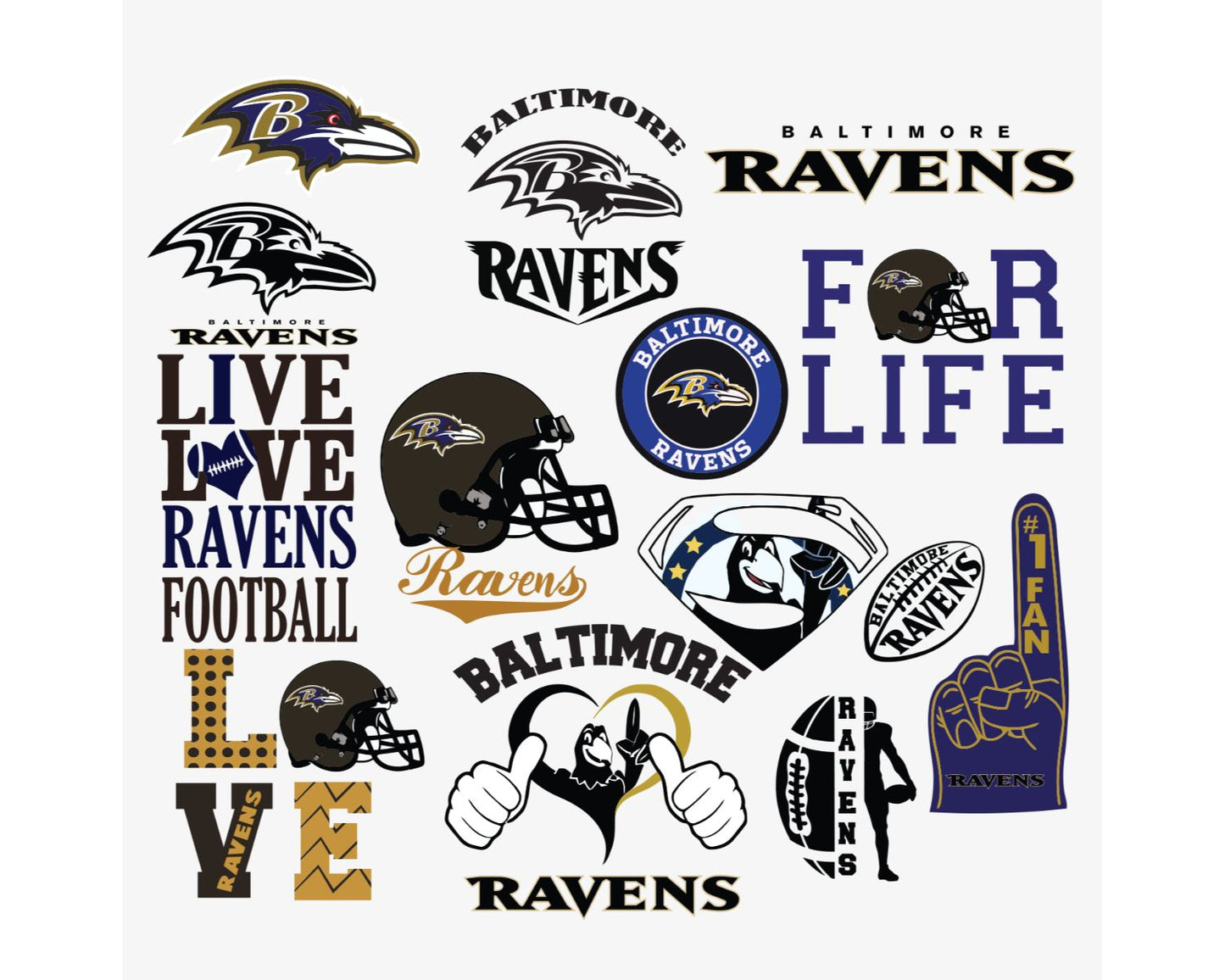 Baltimore Ravens Bundle Svg, Ravens Svg, Ravens logo svg, Nfl svg