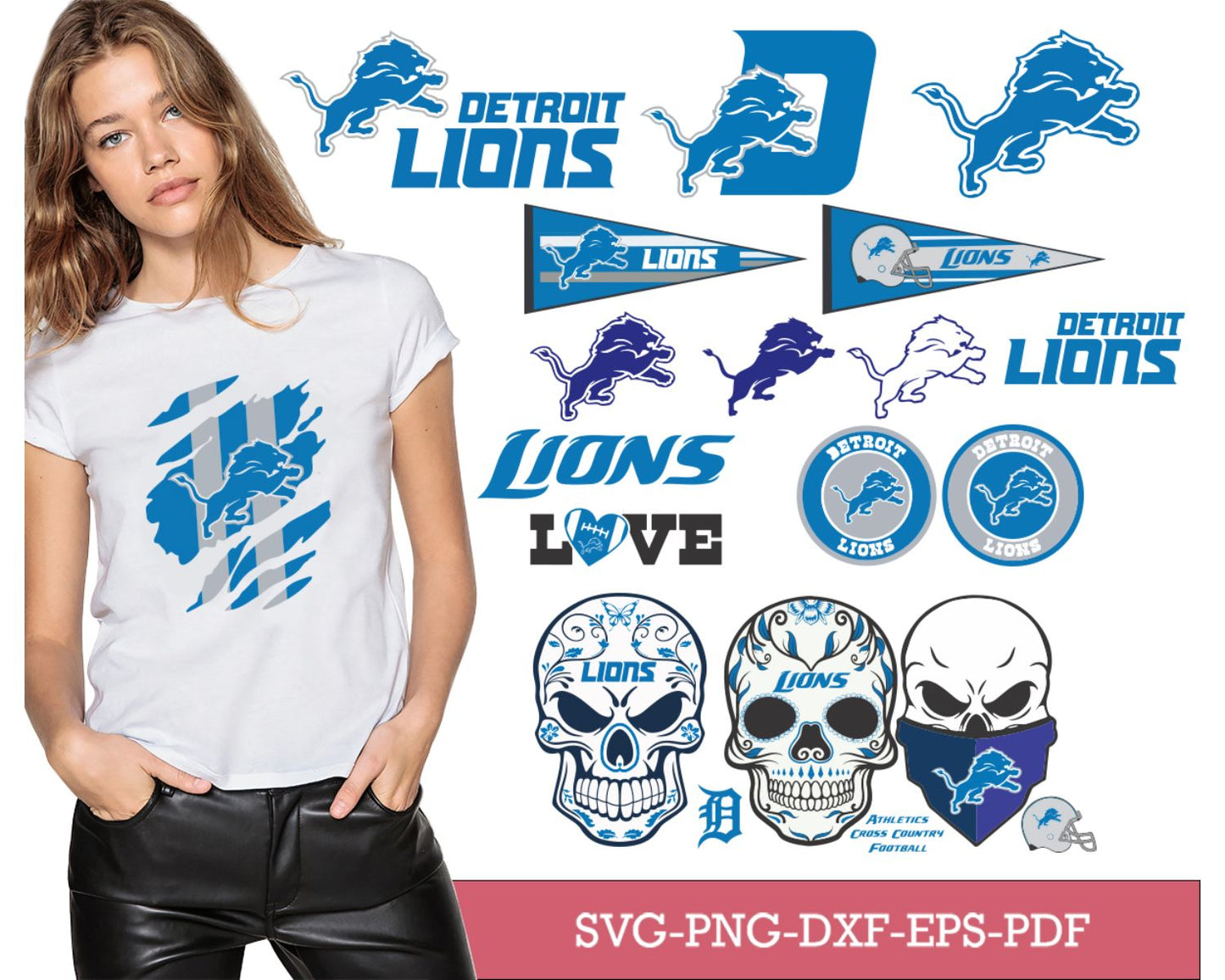 Detroit Lions Bundle Svg, Lions Svg, Lions logo svg, Nfl svg
