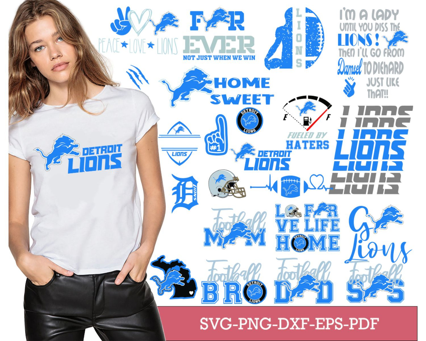 Detroit Lions Bundle Svg, Lions Svg, Lions logo svg, Nfl svg