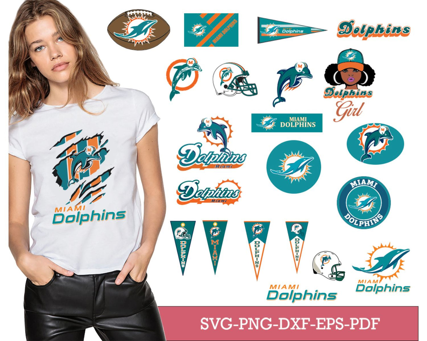 Miami Dolphins Bundle Svg, Dolphins Svg, Dolphins logo svg, Nfl svg
