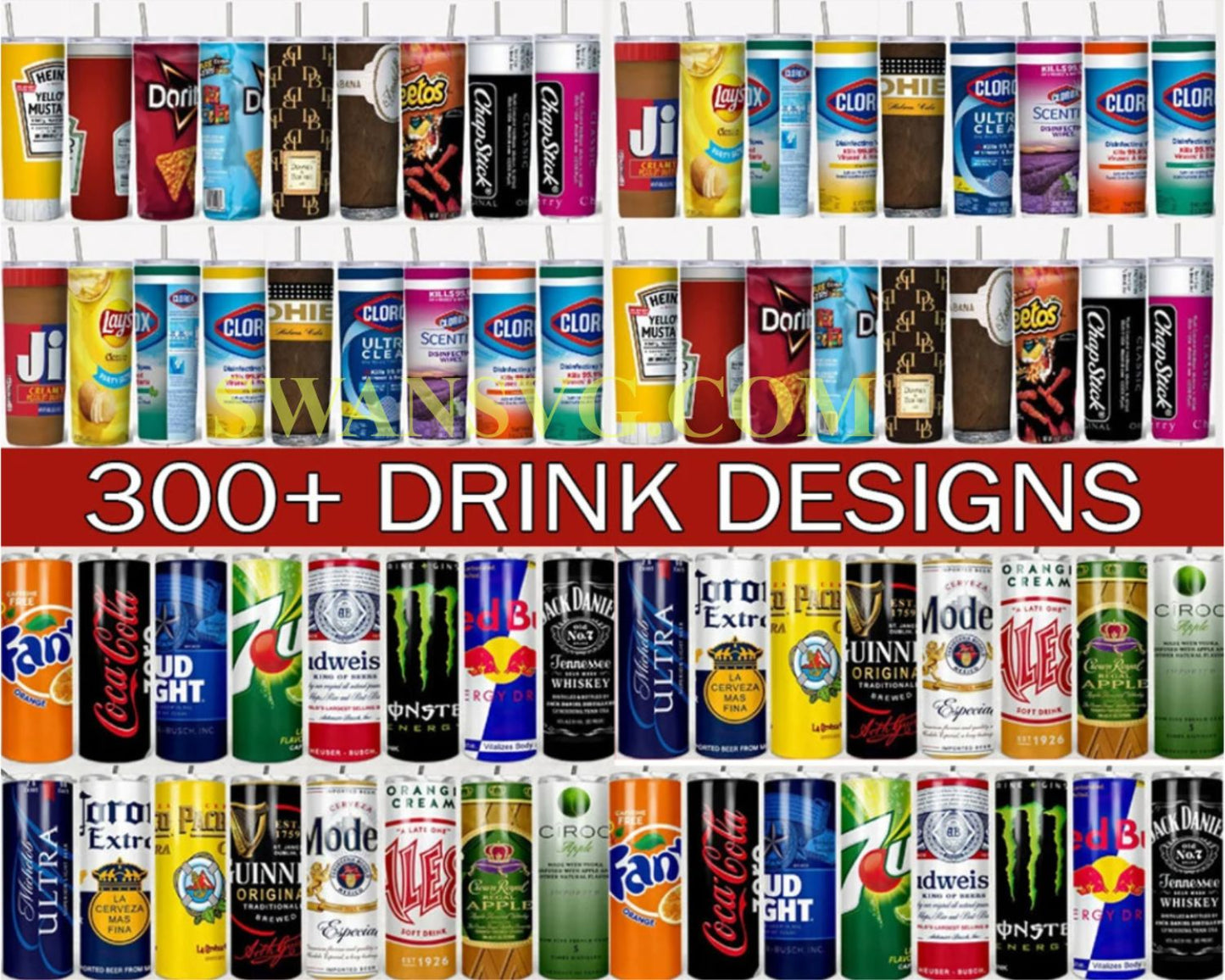 300 Drink Design Bundle, 20oz Skinny Straight Tapered,Tumbler Wrap