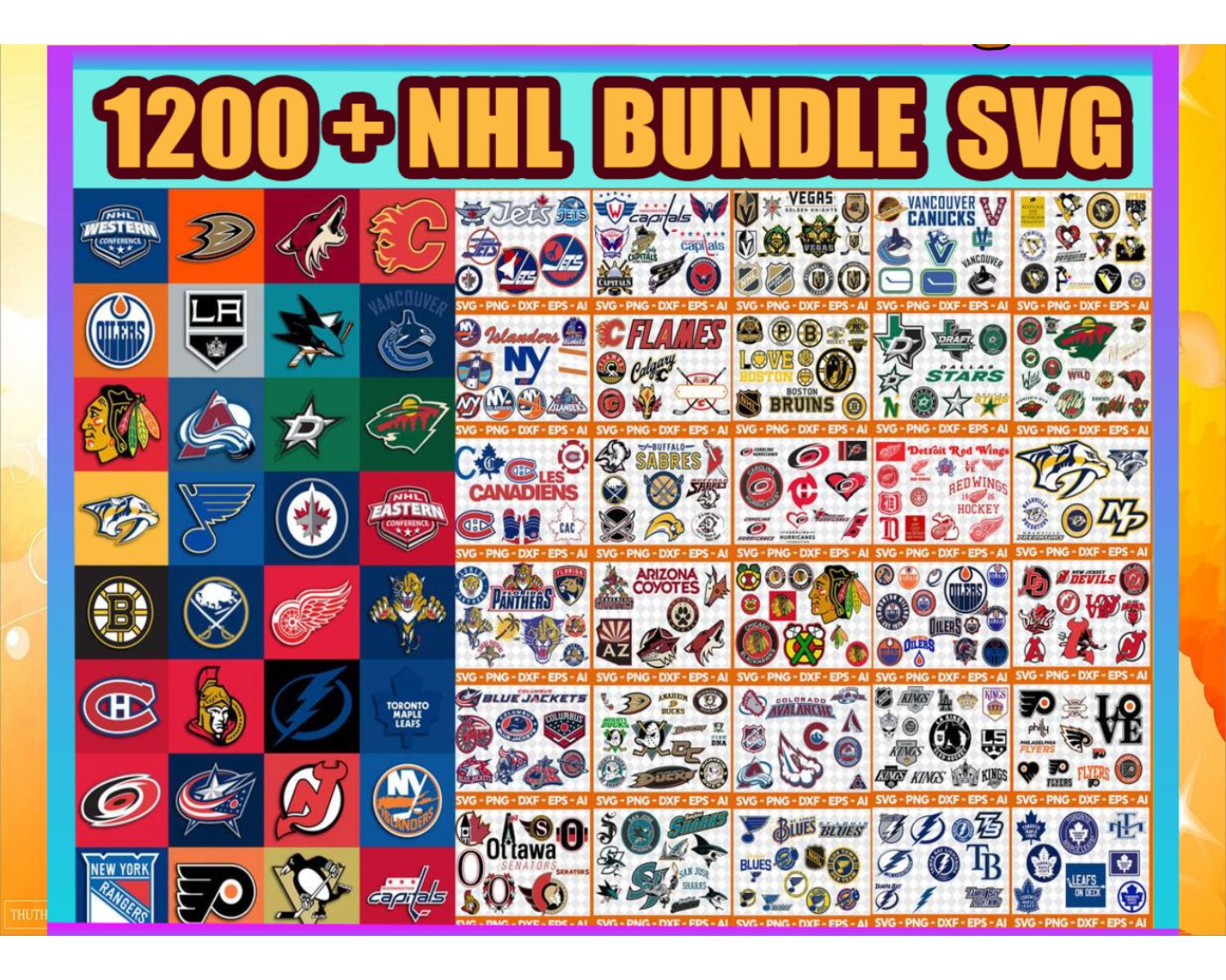 All NHL Teams SVG Bundle (553 SVG Files) Hockey SVG NHL Clipart.