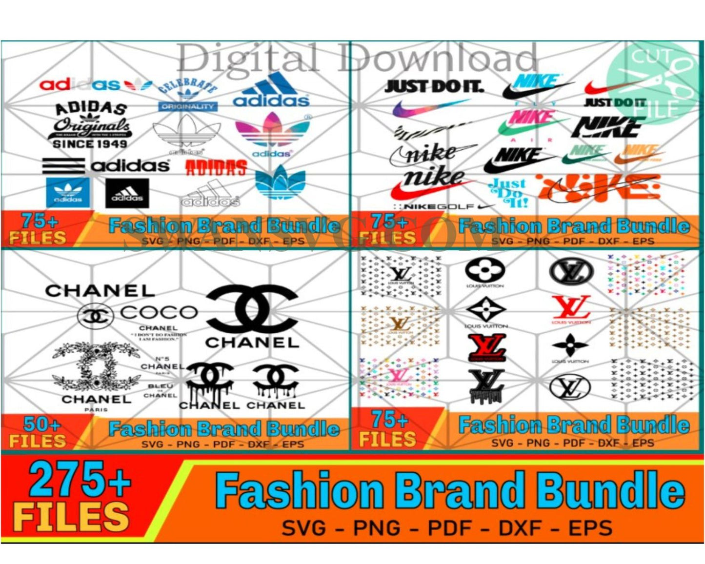 Fashion Brand Logo Svg, Bundle Logo Svg, Brand Logo Svg, Famous Logo