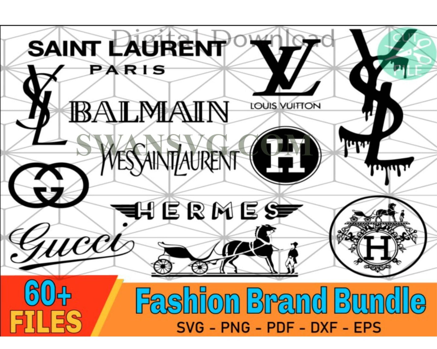 Fashion Brand Logo Svg, Bundle Logo Svg, Brand Logo Svg, Famous Logo