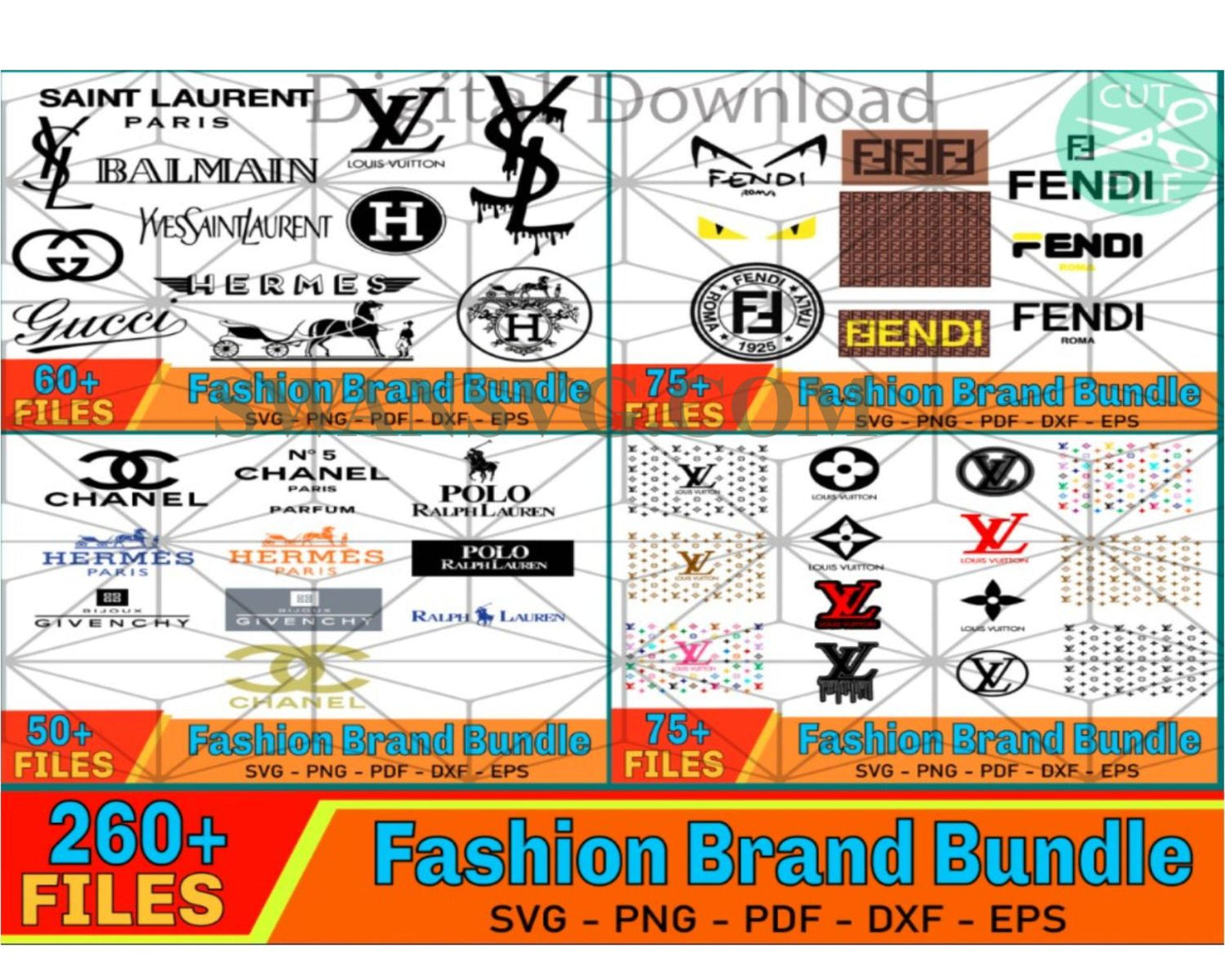 Fashion Brand Logo Svg, Bundle Logo Svg, Brand Logo Svg, Famous Logo