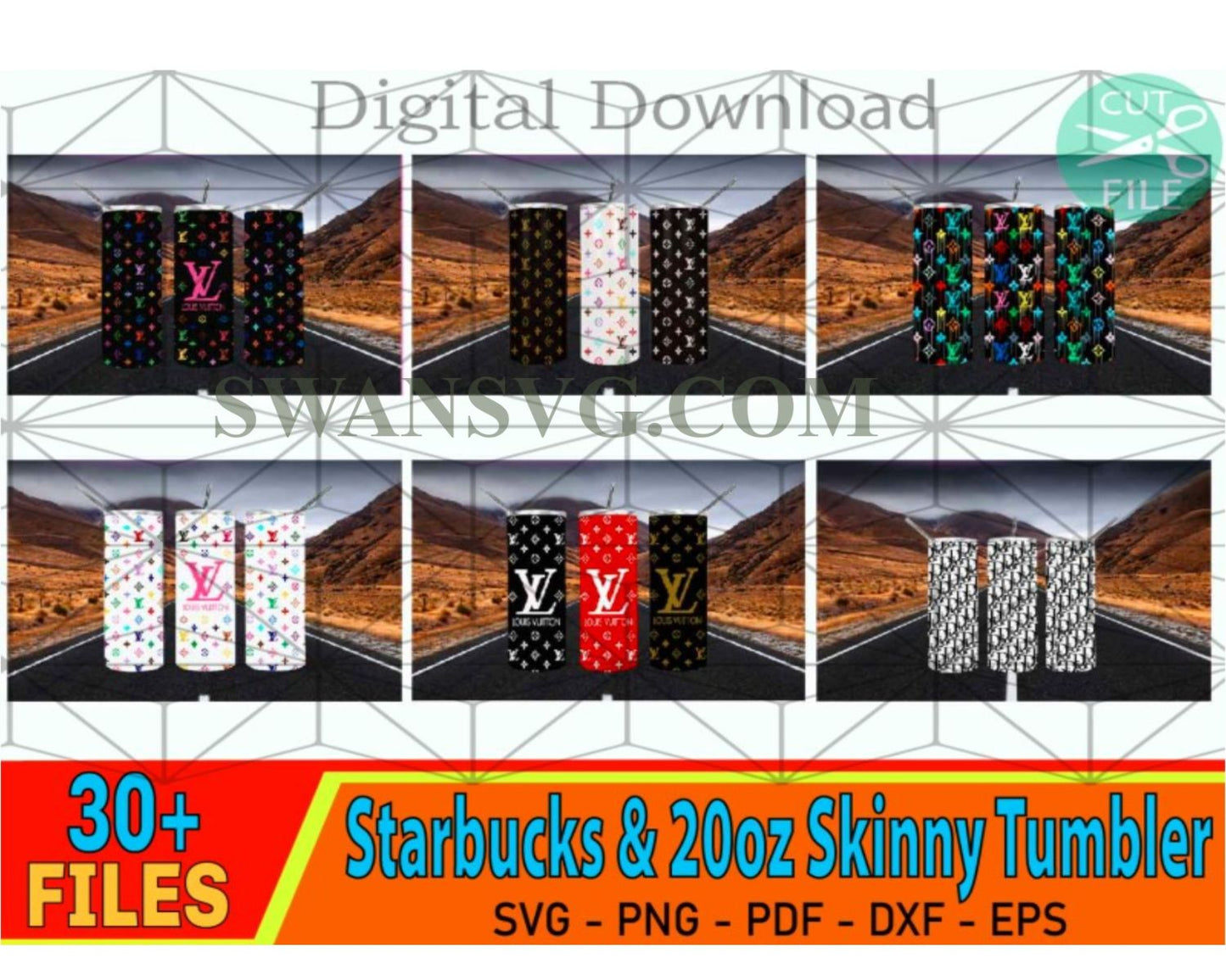 StarBucks 20oz Skinny Tumbler Svg, Fashion Brand Svg, Bundle Logo