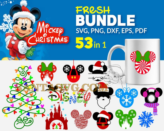 Mickey Christmas Bundle, Christmas Svg, Mickey Svg