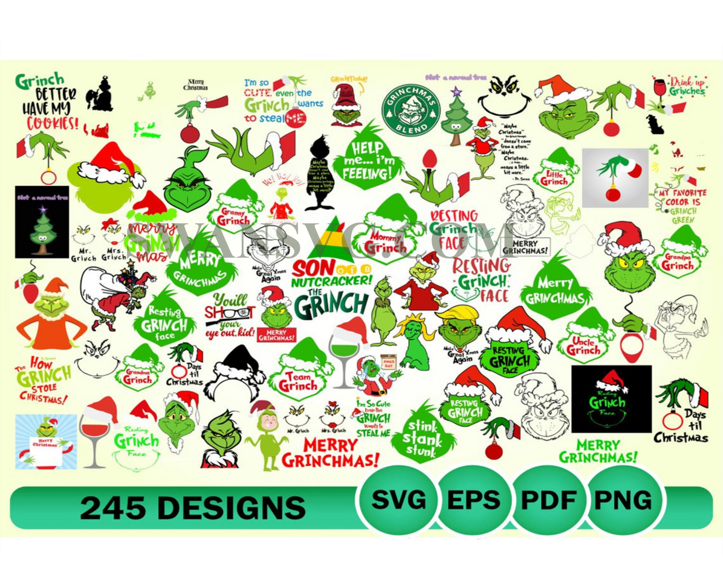 Grinch Bundle SVG, Grinch SVG, Grinch Cutting Image, Christmas svg