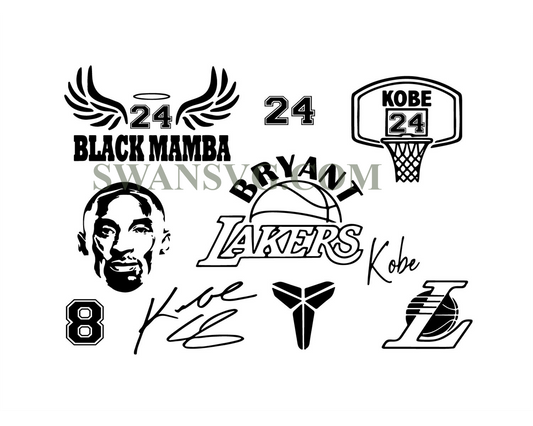 Black Mamba 24 Bundle Basketball Team Svg Digital Download