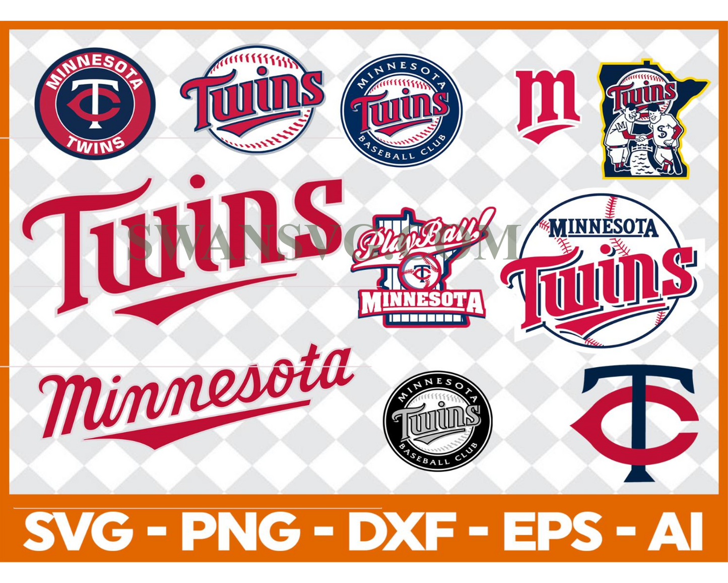 Minnesota Twins MLB svg Cut Files Baseball Clipart Bundle