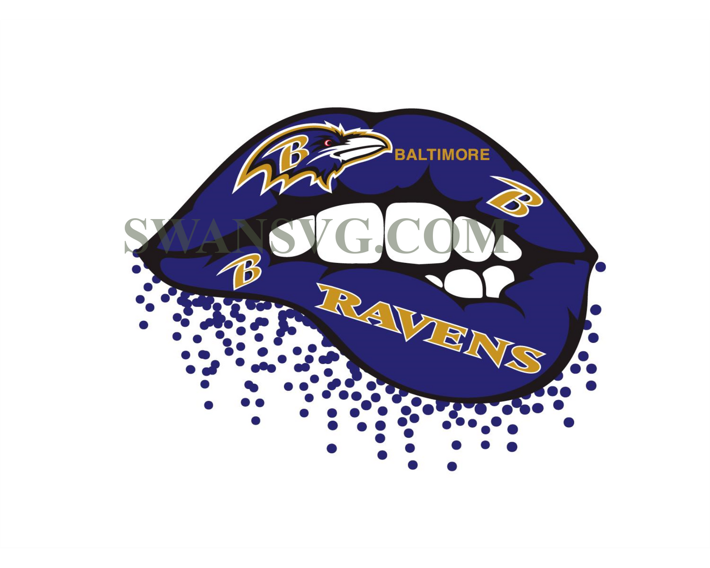 Baltimore Ravens Sexy Lips Dripping Svg Digital Download