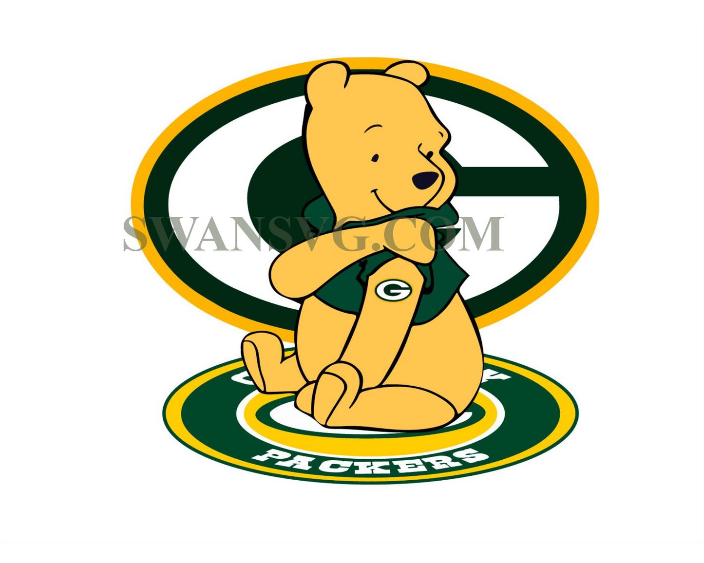 Winnie The Pooh Green Bay Packers Svg Digital Download