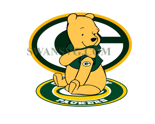 Winnie The Pooh Green Bay Packers Svg Digital Download