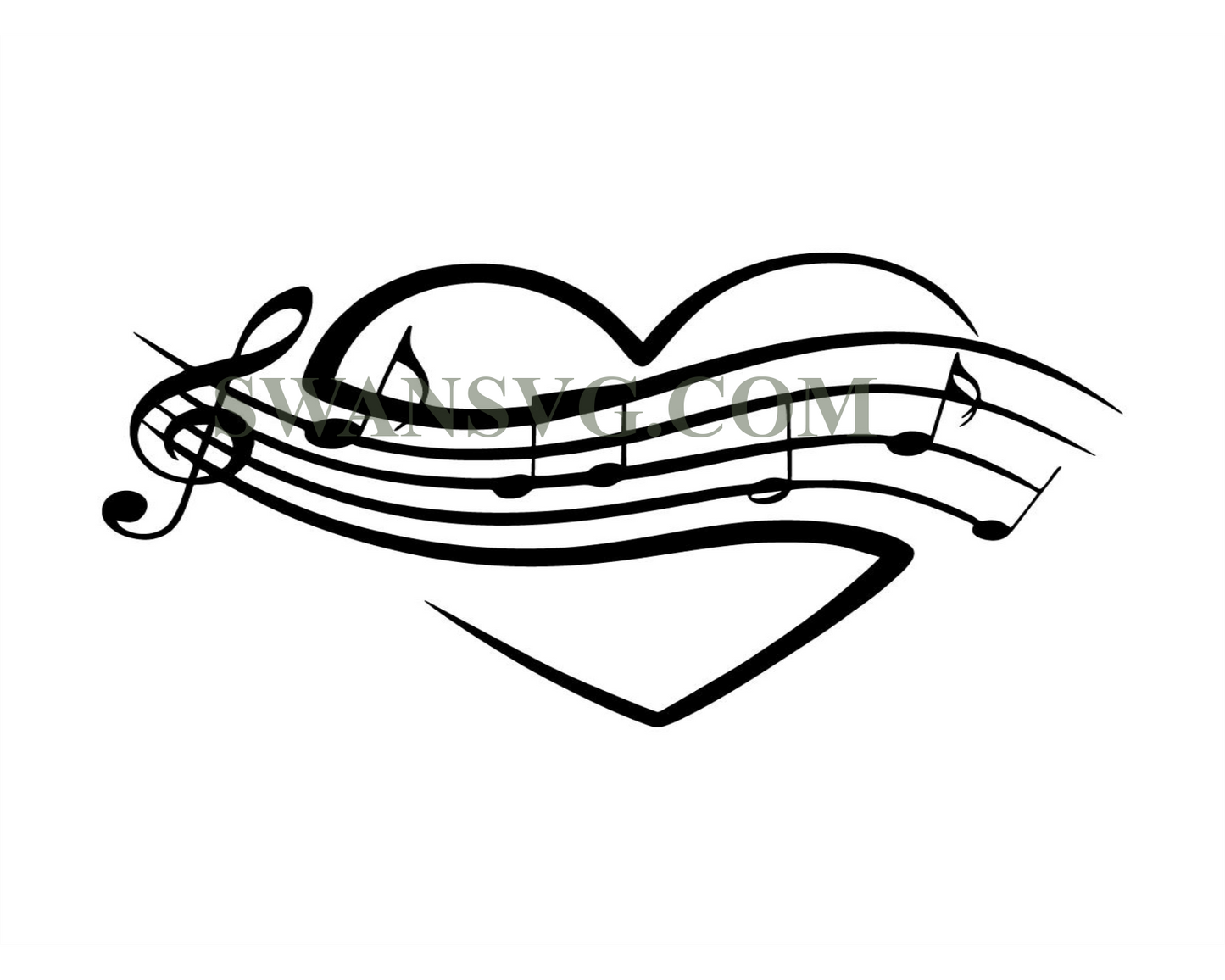 Heart Music Notes Svg, Music Note Svg, Heartbeat Svg, Musical Notes