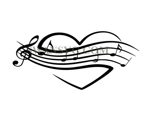 Heart Music Notes Svg, Music Note Svg, Heartbeat Svg, Musical Notes